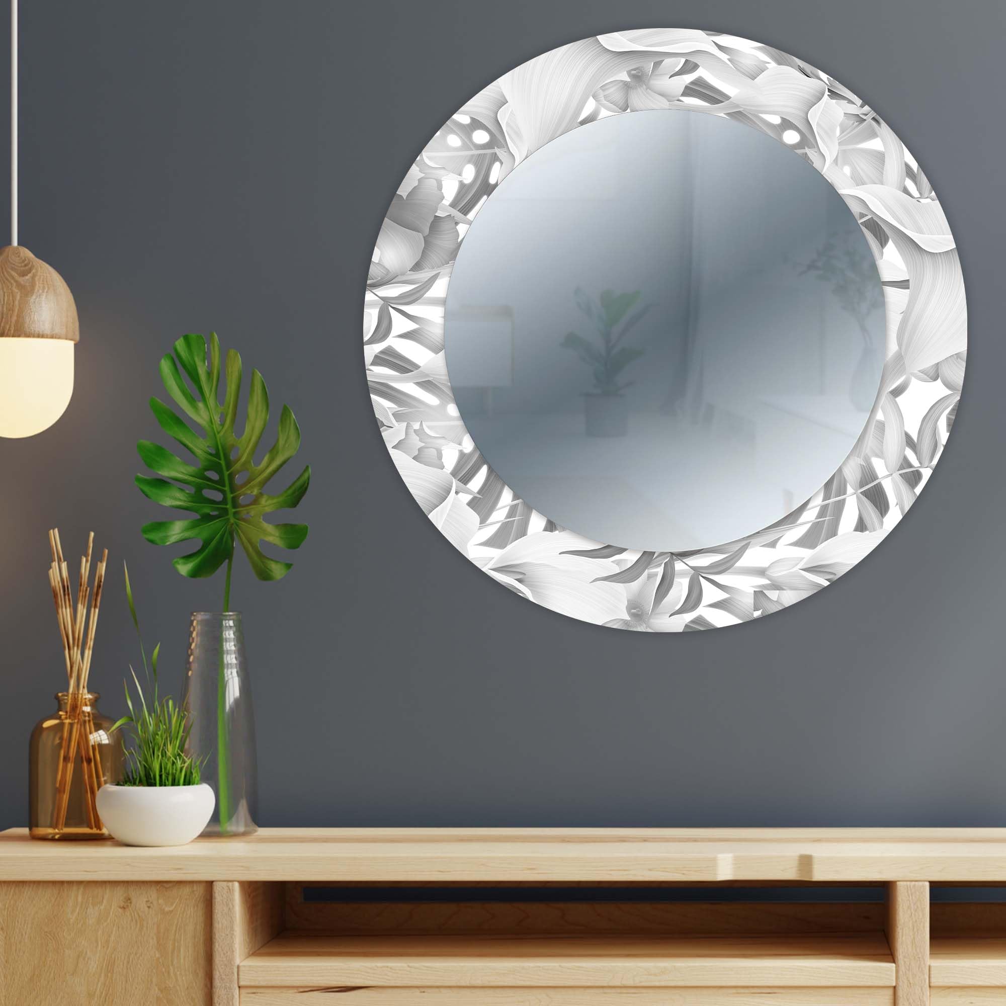 Lupia Specchio Da Parete The Great Wave Off Kanagawa: Moderno 52x152 Cm, Cornice In Legno Stampata, Vetro Cristallo - 2