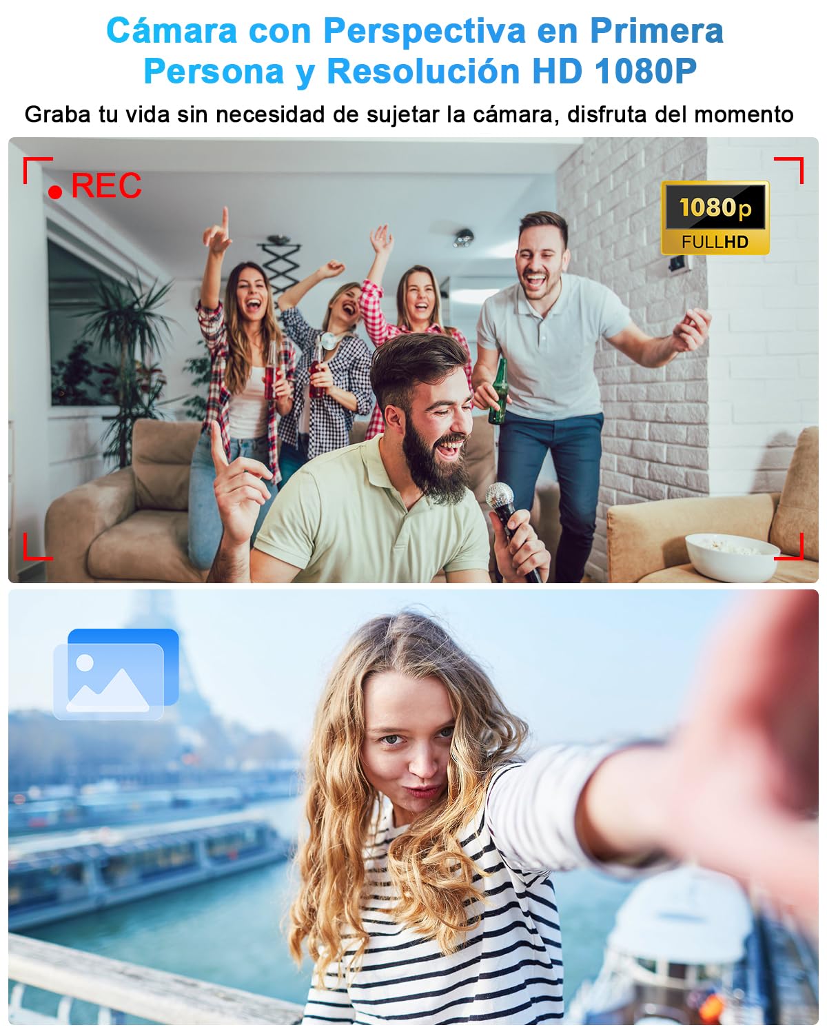 Cámara Espía Gafas, 16GB Mini Camara Oculta Camuflada 1080P HD, Gafas con Camara Deporte DV Cámara de Acción para Tomar Foto y Video para Reuniones, Viajes, Deportes