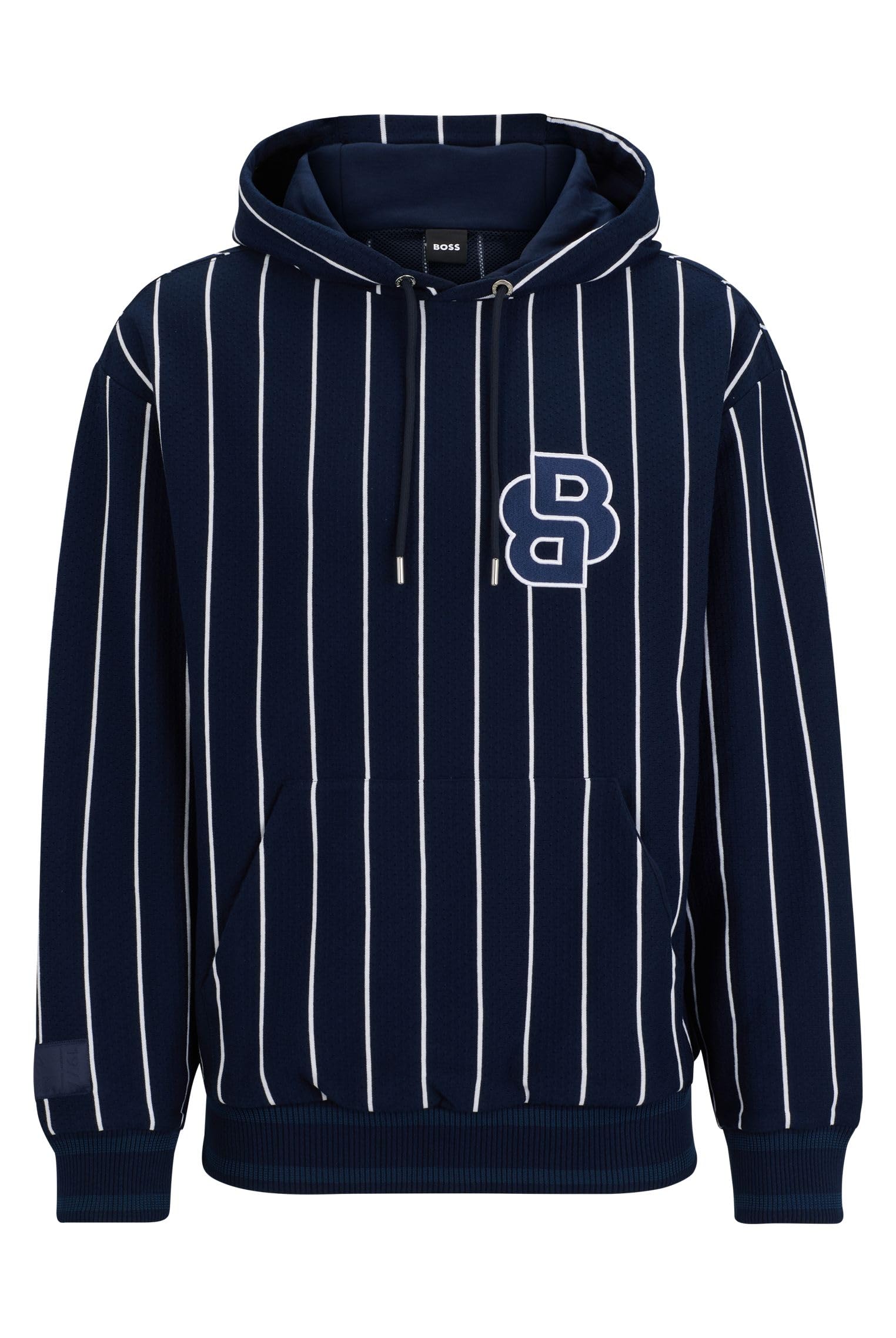 Sweat à capuche BOSS Sullivan 407 coton mercerisé rayures homme