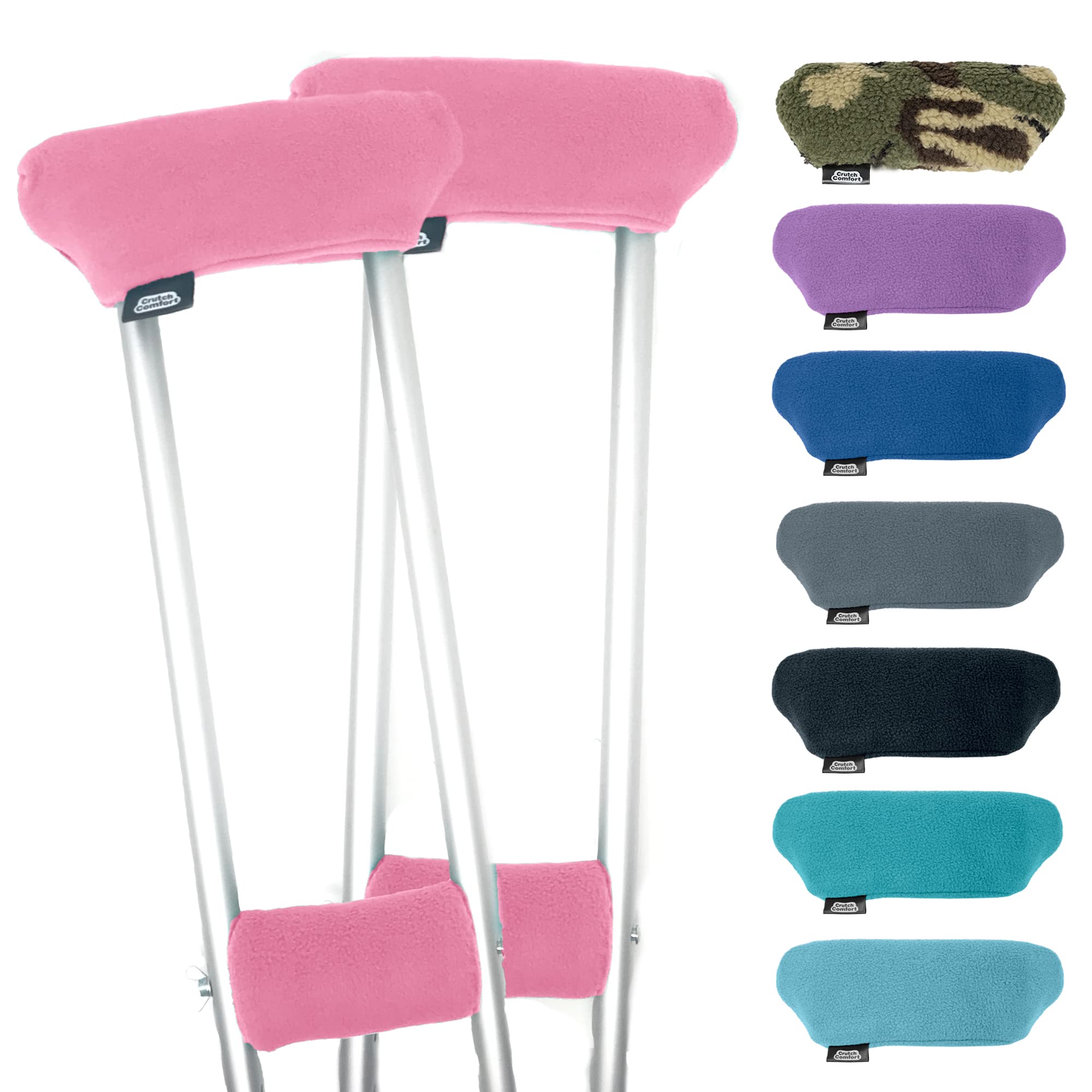 Crutch Comfort(Pink) - Deluxe Soft Fleece & Foam Accessory Set (Pink)
