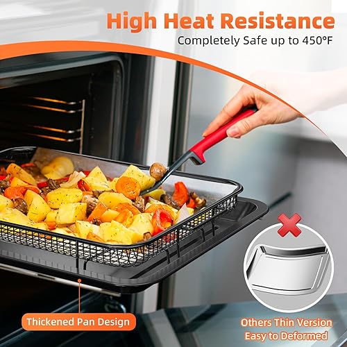 Miniatura 4 de Sartenes para freidora de aire para horno, cesta y bandeja para freidora de aire con guía de cocina y 30 papeles pergaminos, bandeja antiadherente