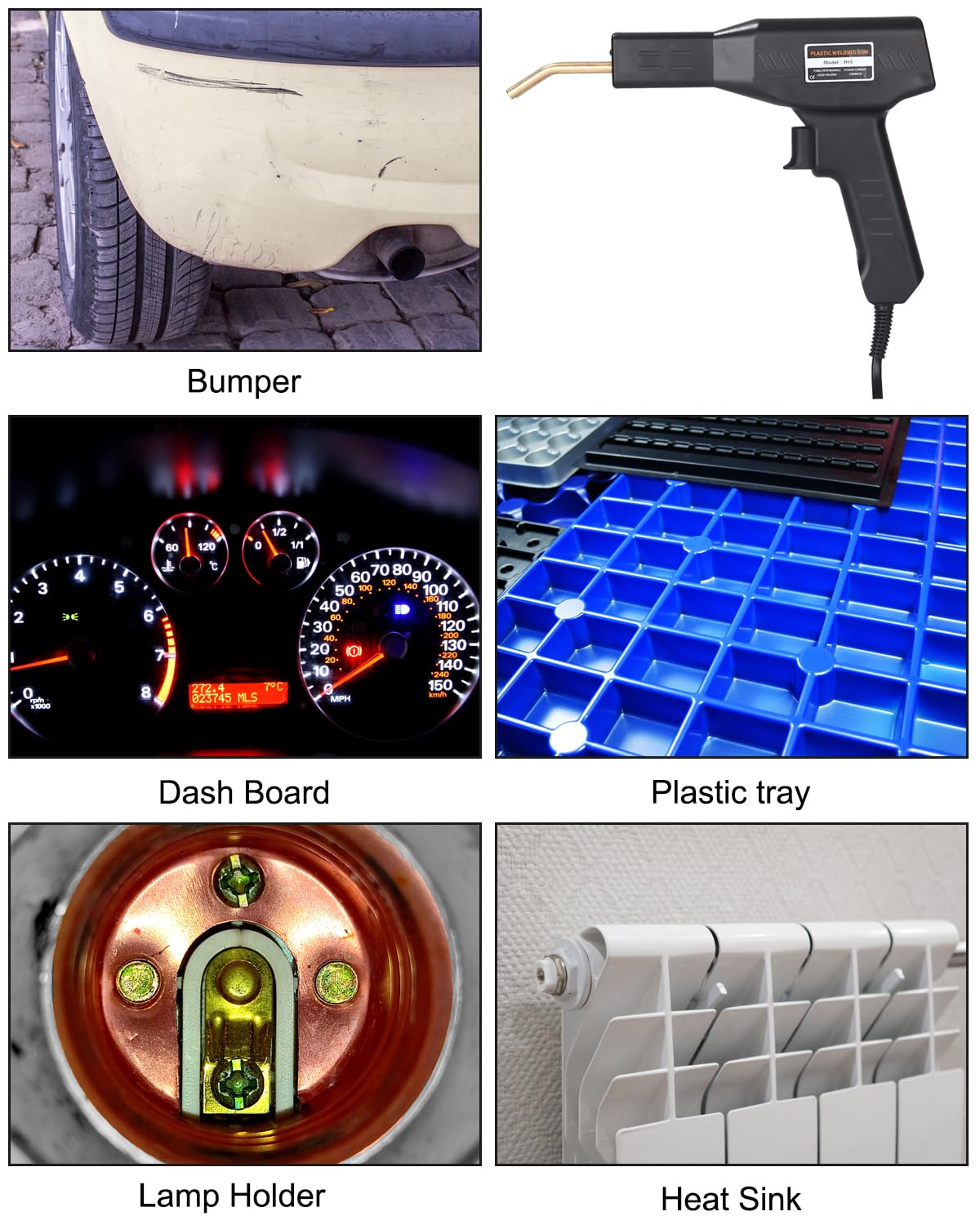 50W Soldador de Plastico, Plástico Soldadura Máquina, Soldadora Plastico de Parachoques de Coche, plástico Soldadura Reparando Kit, Coche parachoques reparación Kit