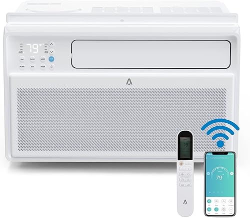 Miniatura 7 de Litake Aire acondicionado inteligente de ventana de 8,000 BTU, enfría hasta 350 pies cuadrados con control remoto y WiFi, ahorro de energía