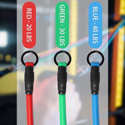 Miniatura 5 de Bandas de resistencia con asas para entrenar mujeres y hombres, bandas de ejercicio con anclaje de puerta, bandas elásticas para entrenamientos en