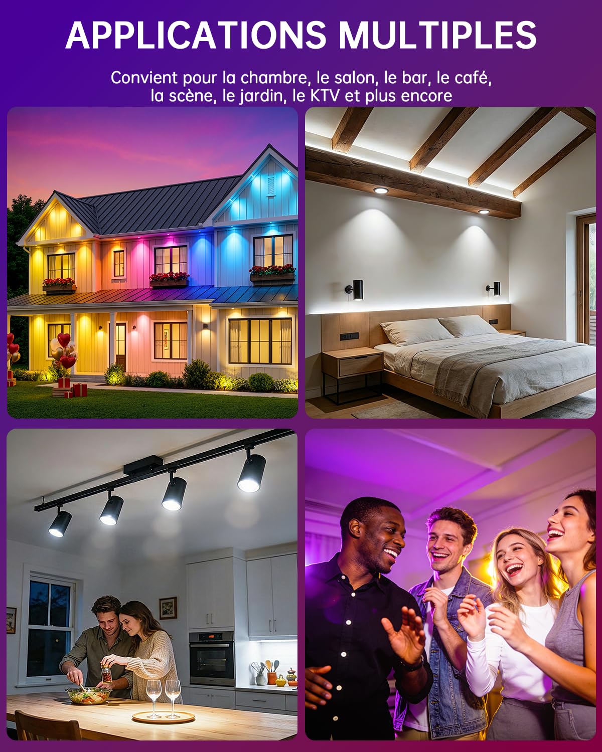 YAYZA! Ampoule LED GU10 Blanc Froid 5W, 6000k RGB Dimmable Ampoule Couleur, Spot Changementde Couleur, 450lm(équivalent 50w),12 Couleurs, 5 modes,Timing, Avec Telecommande (Pièce de 8