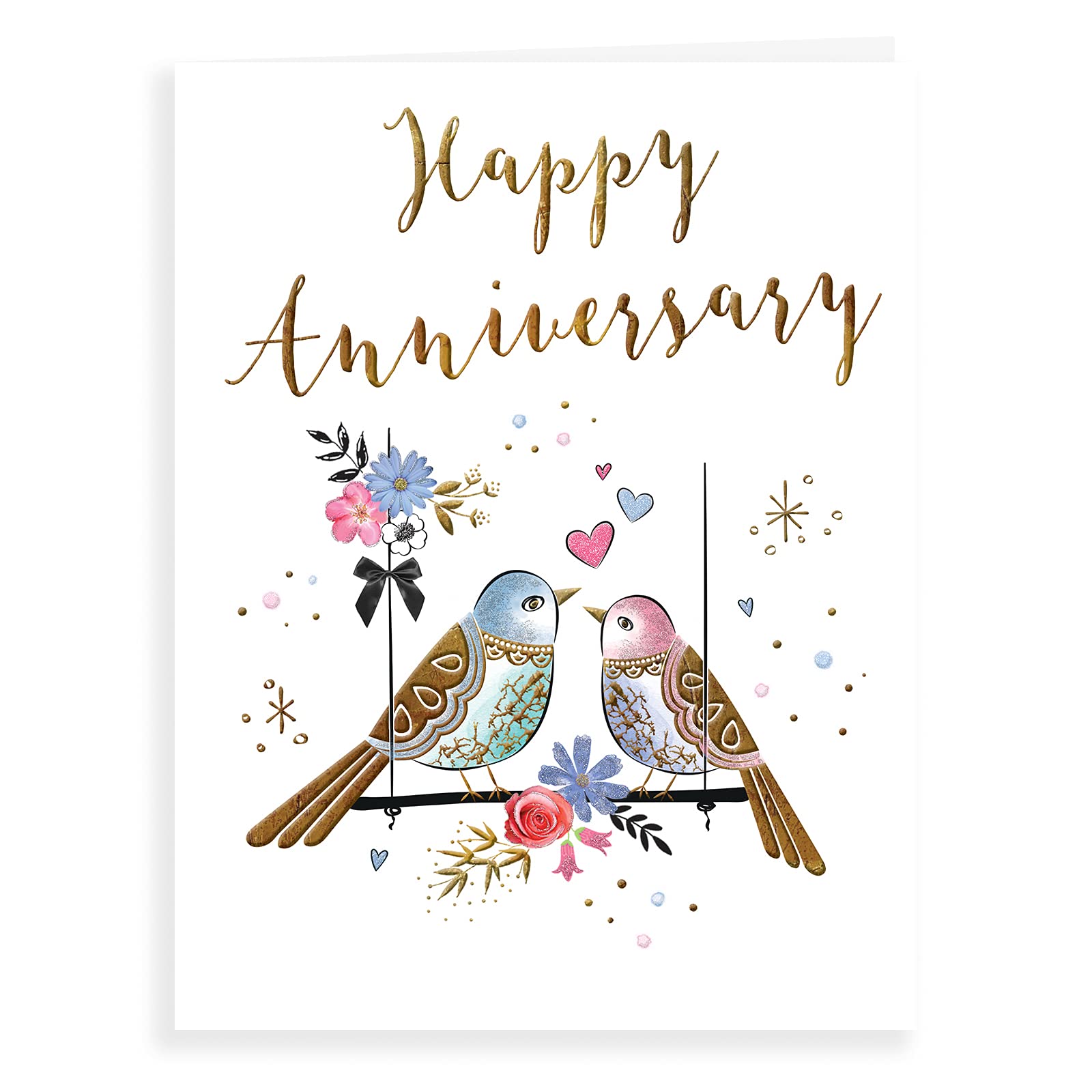 Koko Designs Luxury Beautiful Contemporary Happy Anniversary Card - 8 x 6 inches, K70038