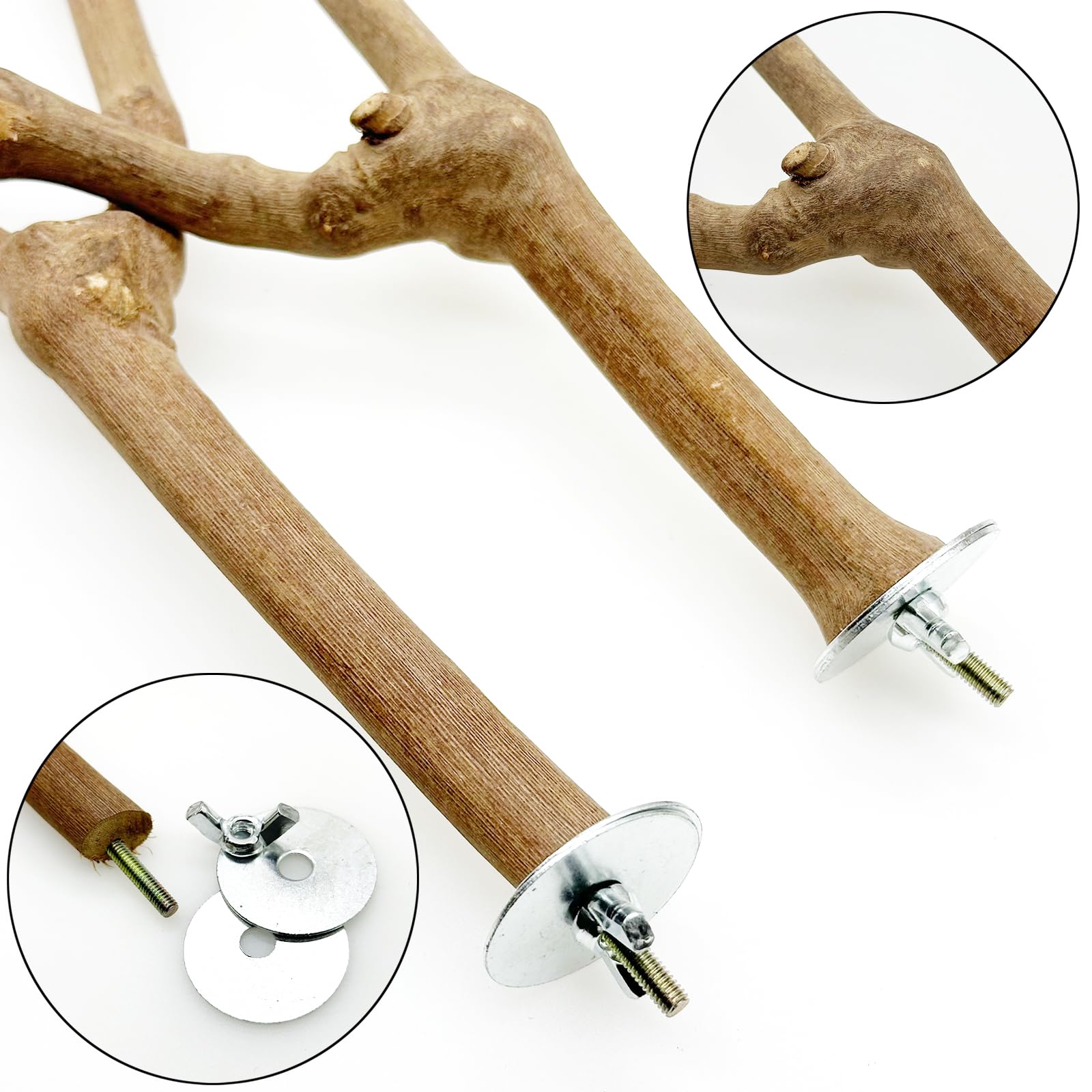 5 Pz Posatoi per Uccelli, Posatoi in Legno di Uccelli, Trespolo per Uccelli e Pappagalli, Ramo D'uva Naturale Giocattolo Posatoi per Uccelli Legno Naturale per Cacatua, Cocorite