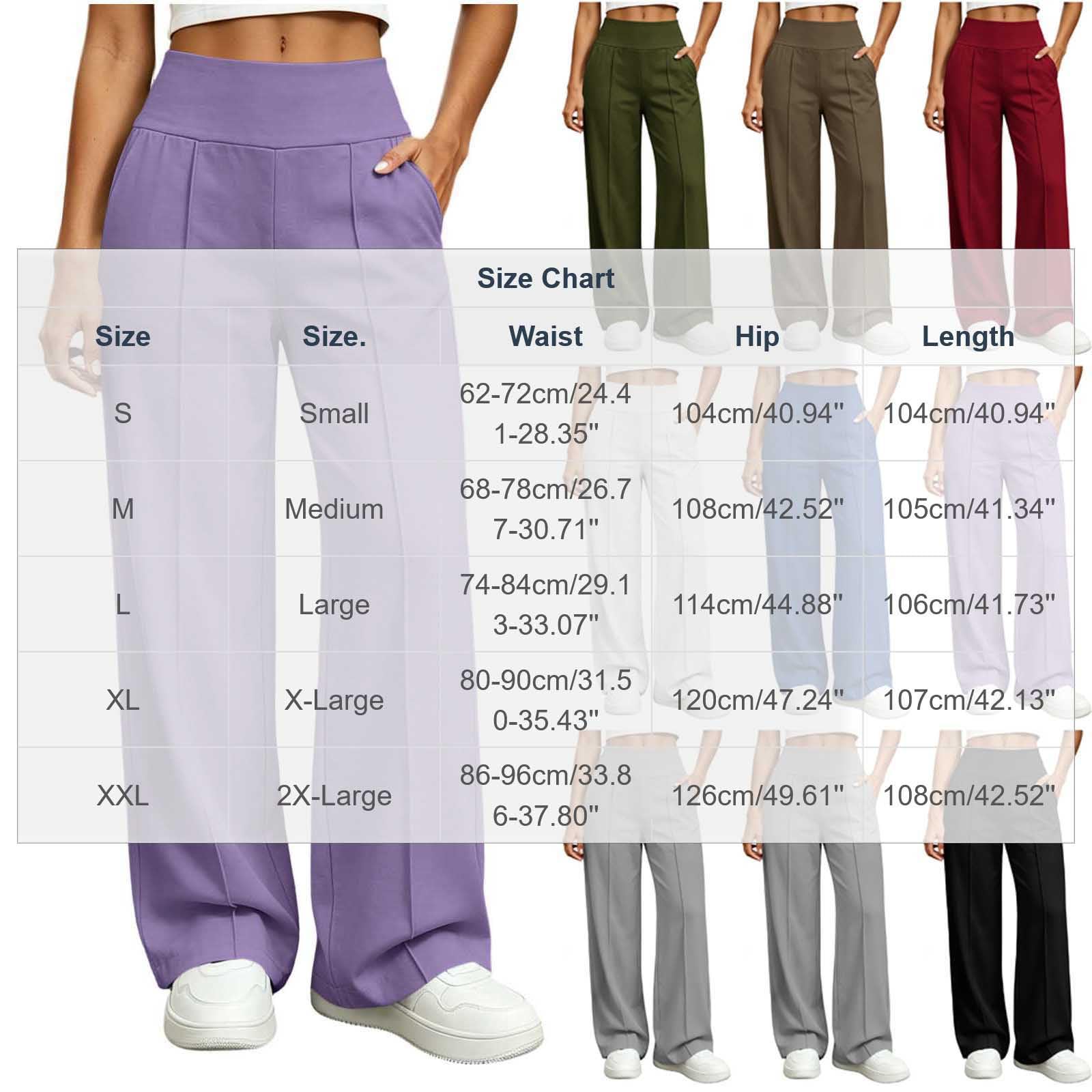 Generico Pantaloni Tuta Donna Pantaloni Lunghi a Vita Alta Pantlone Cotone con Coulisse Regolabile Leggeri e Comodi Pantalone da Corsa con Tasche Tinta Unita Pants Baggy per Jogging Fitness Sport