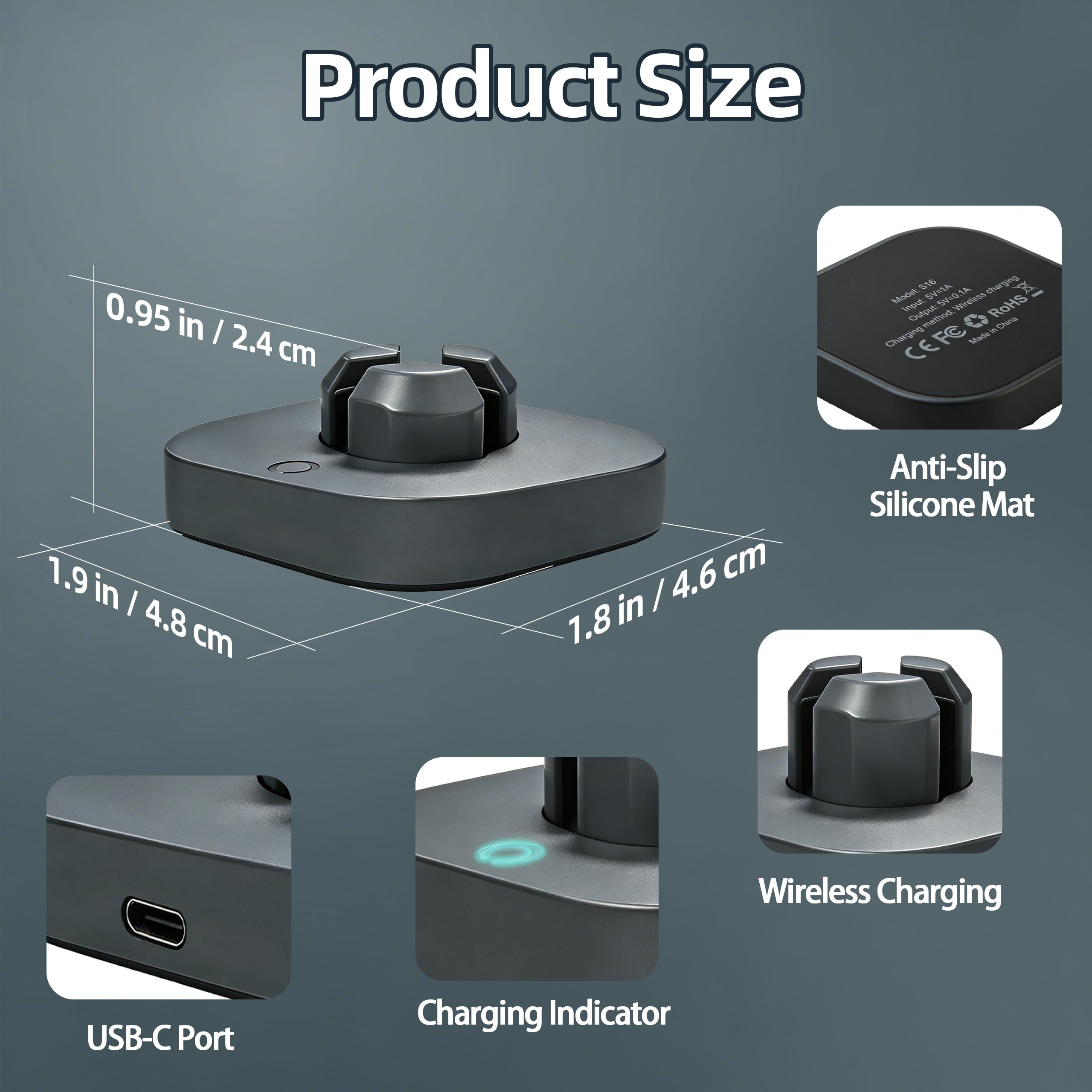 Caricabatterie compatibile con Ou-ra Ring Gen 4: dock di ricarica rapida per dimensioni 7/8/9/10/11/12/13 con cavo USB-C (non compatibile con Ring Gen 3)