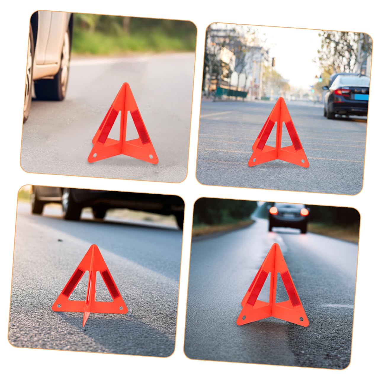 Cabilock 5 Piezas Señal Triangular Reflectante Triángulo de Emergencia para Vehículos Kits de Seguridad para Vehículos Señal de Advertencia para Coche Uso en Emergencias Carretera