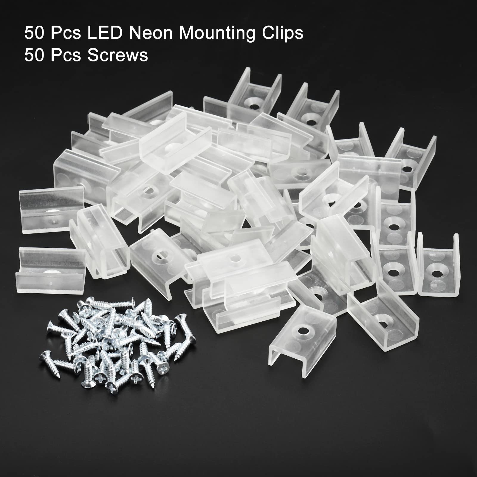 MECCANIXITY Rope Light Mounting Clips, 50 Pack Wall Channel Mounting Holder Accessories for 11.9mm to 12.4mm Waterproof LED Strip, Translucent — Amazon image 3