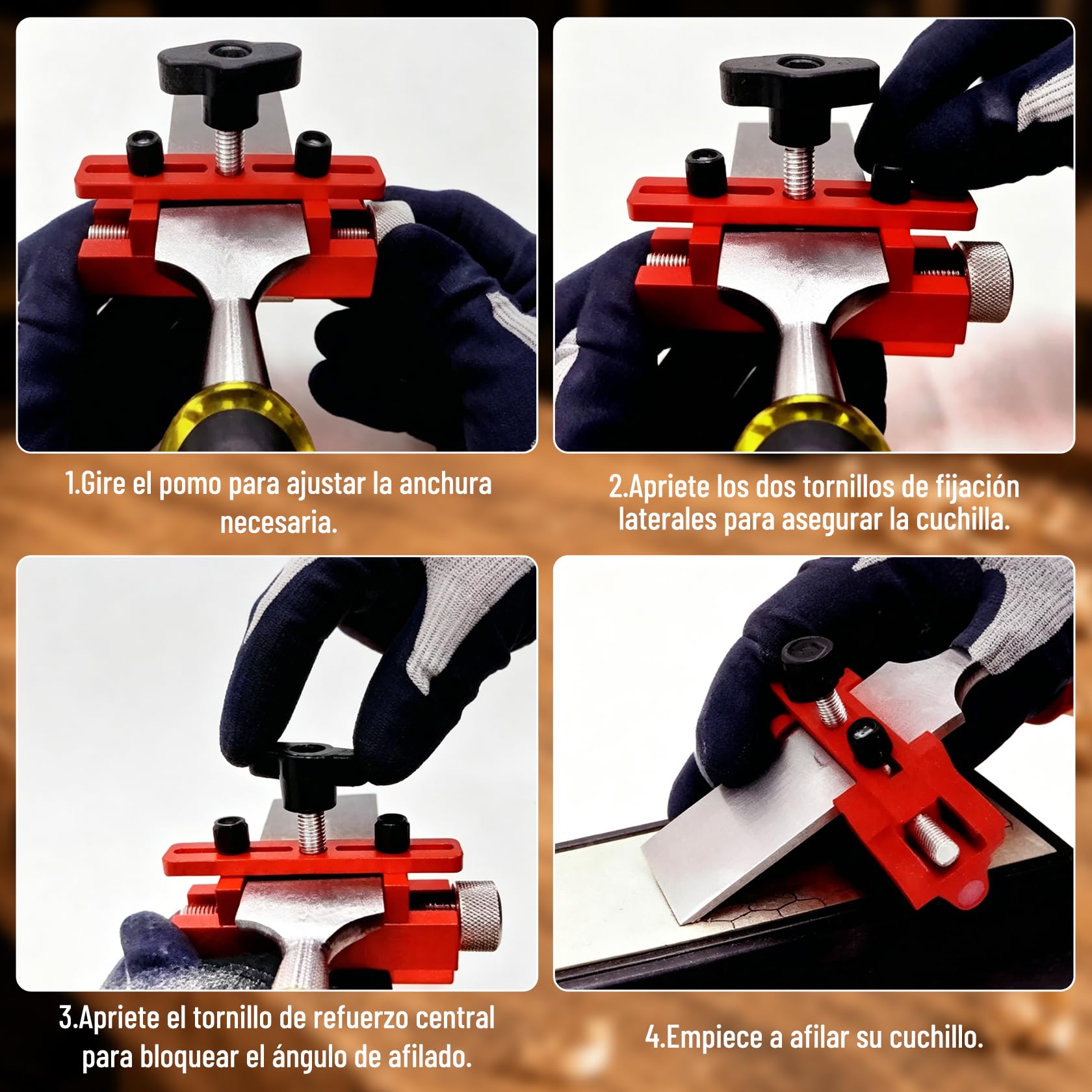 Pindex Guía de Afilado y Piedra Diamantada para Cinceles y Avione Hogar DIY
