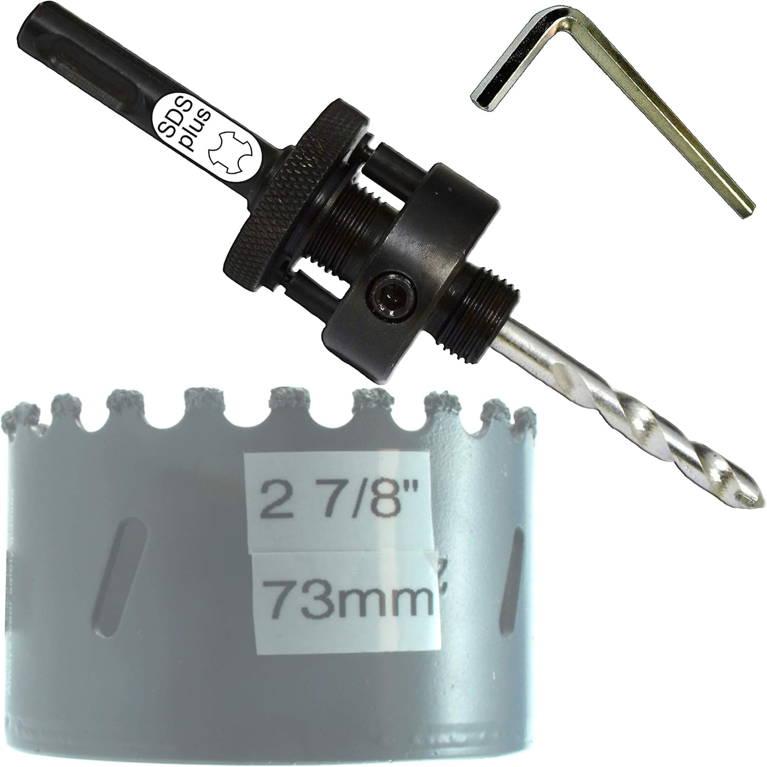 2 7/8" Tungsten Carbide Hole Saw Kit Inc 73mm Carbide Hole Saw SDS Plus