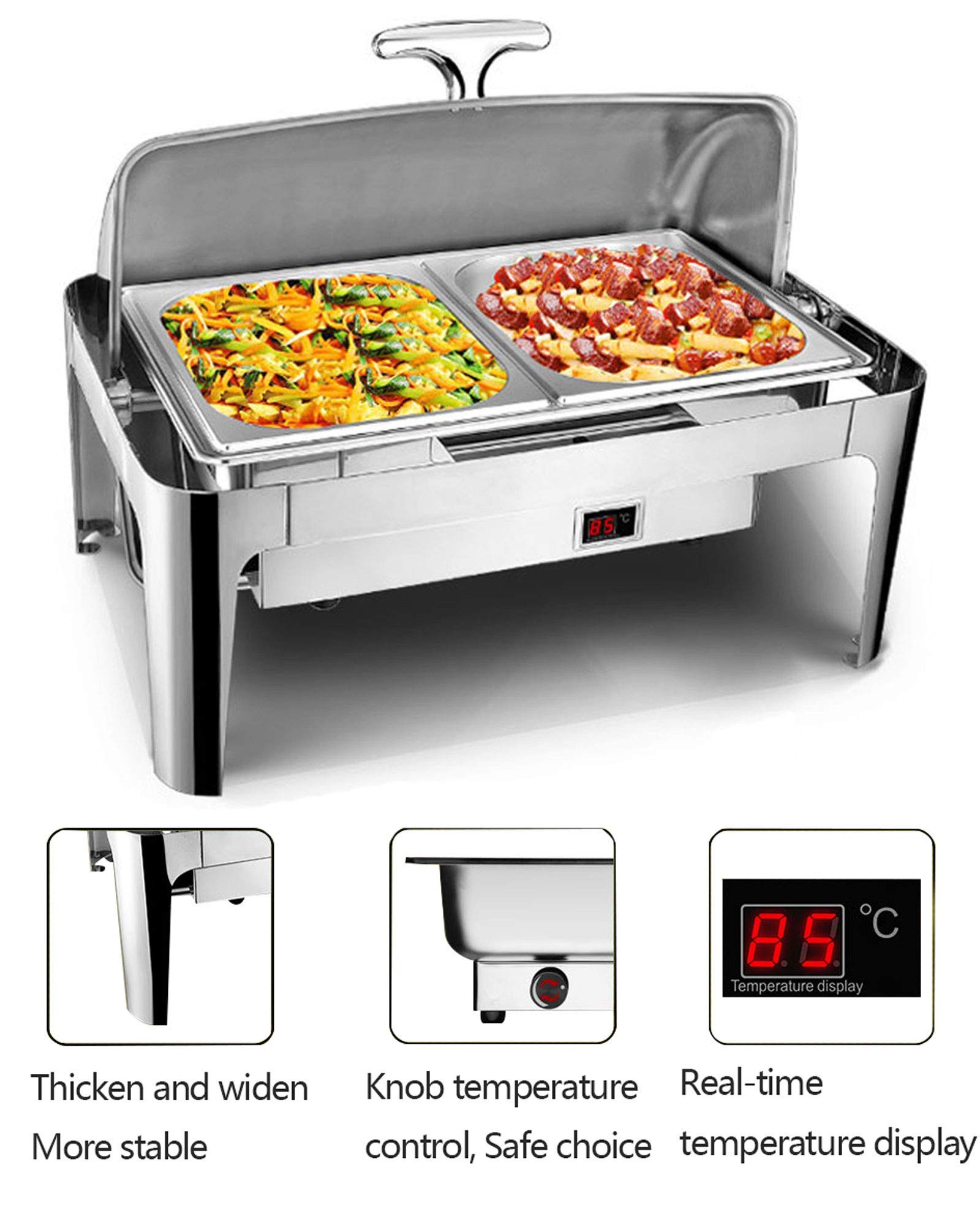 Scaldavivande Elettrici per Feste E Buffet, Scaldavivande, Scaldavivande Commerciale da 9 Litri per Buffet, Catering, Cucina, Feste, Banchetti, Decorazioni per La Sala da,