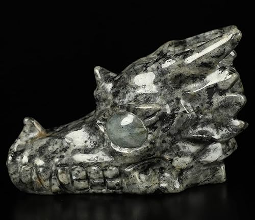 Miniatura 4 de Skullis Cráneo de cristal tallado de esmeralda 50in escultura de arte fino piedra curativa Reiki 1198