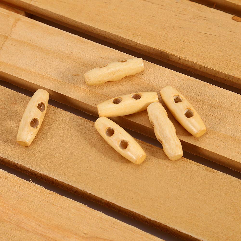 50 stuks 30 mm knoop hout 2 gaten mantel duffle toggle houthoorn handgemaakte naai-knopen voor doe-het-zelf kunst ambachtelijke benodigdheden