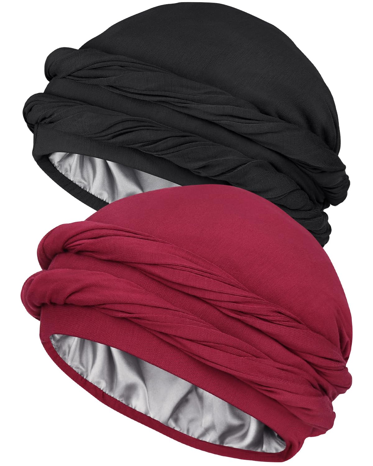 Yuest 2 Pcs Turban for Men Satin Lined Turban for Men Head Wrap Turban T shirt Men Turban Gifts for Men