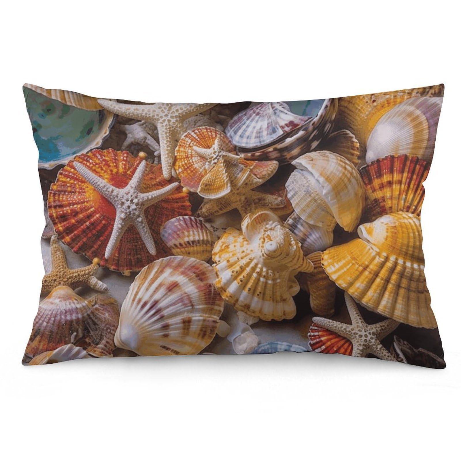 2 Pack Pillow Cases for Hair and Skin, Soft Breathable Pillow Case Covers with Hidden Zipper, Sea Shell Treasures Pillowcase 20"x30" Pillow Covers for Sleeping Gift
