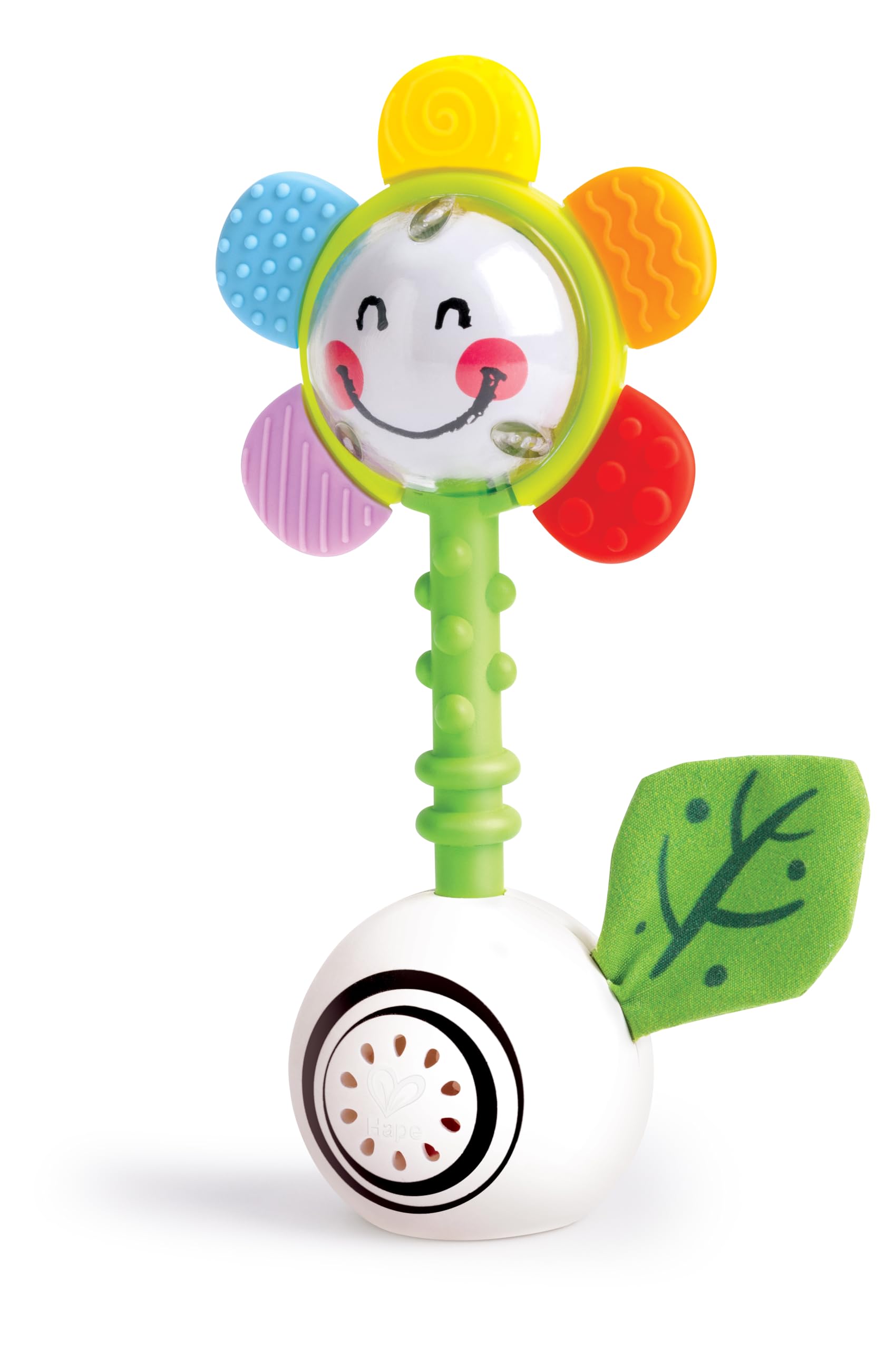 Hape Shake 'n Sparkle Flower Rattle | Multi-Sensory Toy for Babies | Ideal for 0 Months