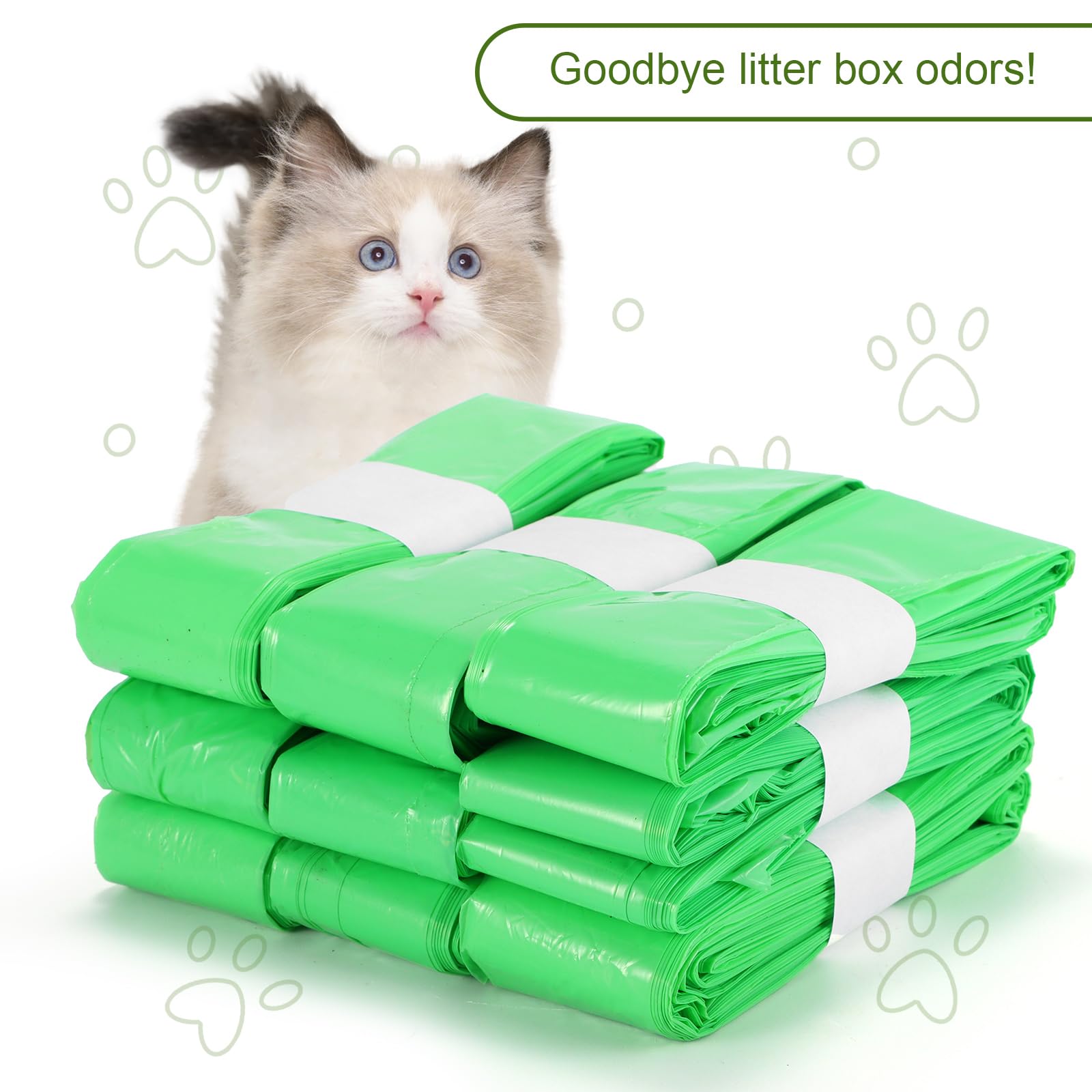 Bolsa Litiere Gato, bolsa de basura para gato, juego de 6 bolsas de basura para gatos, recargas de basura compatible con Litterlocker/Litter Genie, caja no incluida