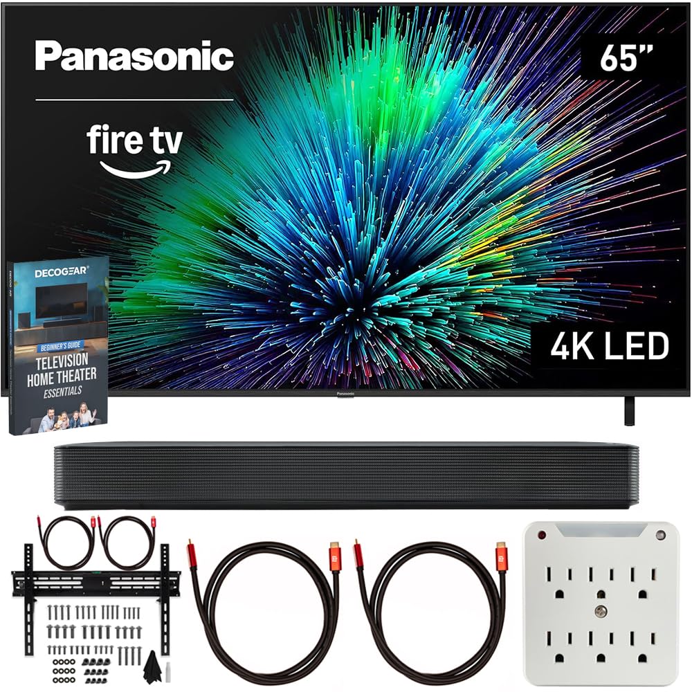 Panasonic TV-65W70BP W70 Series 65 inch LED 4K Ultra HD Smart Fire TV Bundle with Bluetooth Soundbar TV