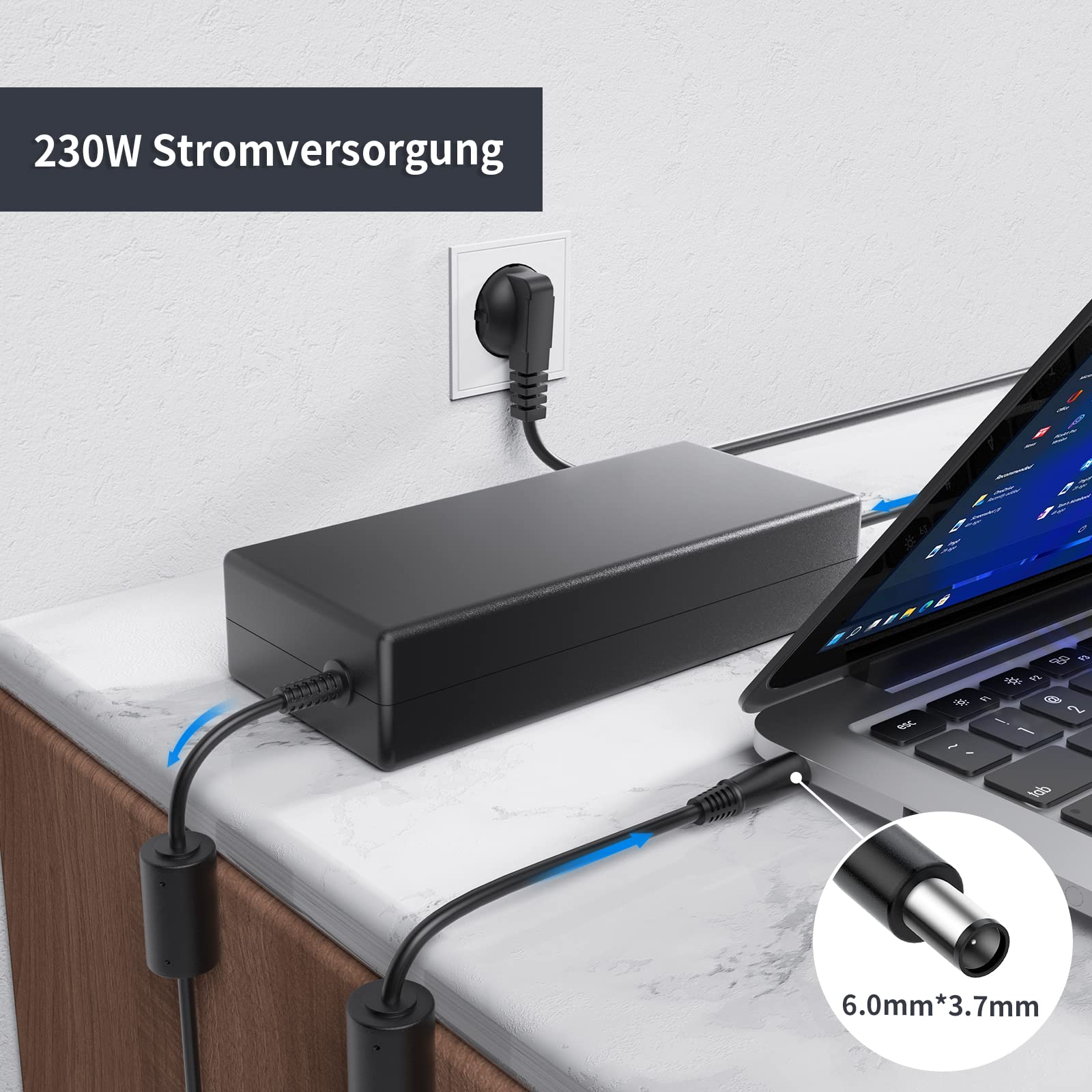 Alimentatore 230W Caricatore Compatibile con ASUS ROG Strix Hero III | Compatibilità: G531 G531GW-AZ359T G531GV-DB76 G531GU-AL566T G531GW-AL327T ADP-230GB B A15-120P1A Caricabatterie.