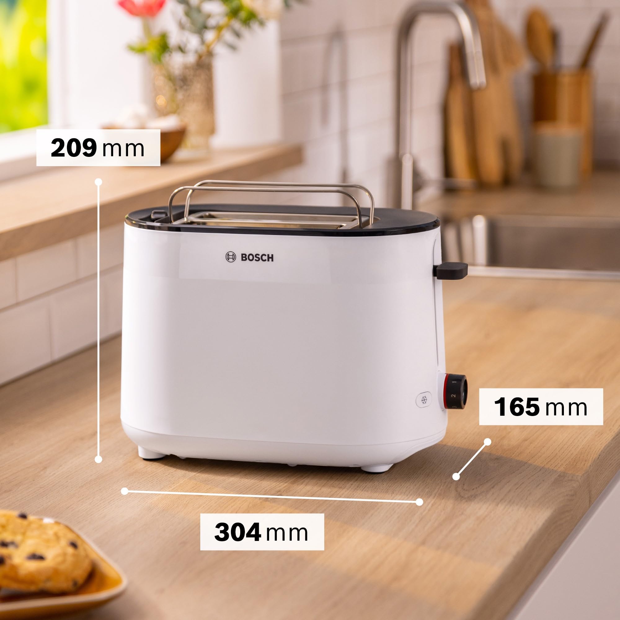 Bosch - Tostadora, MyMoment, 2 ranuras, Recalienta, Descongela, High-lift, Blanco, TAT2M12