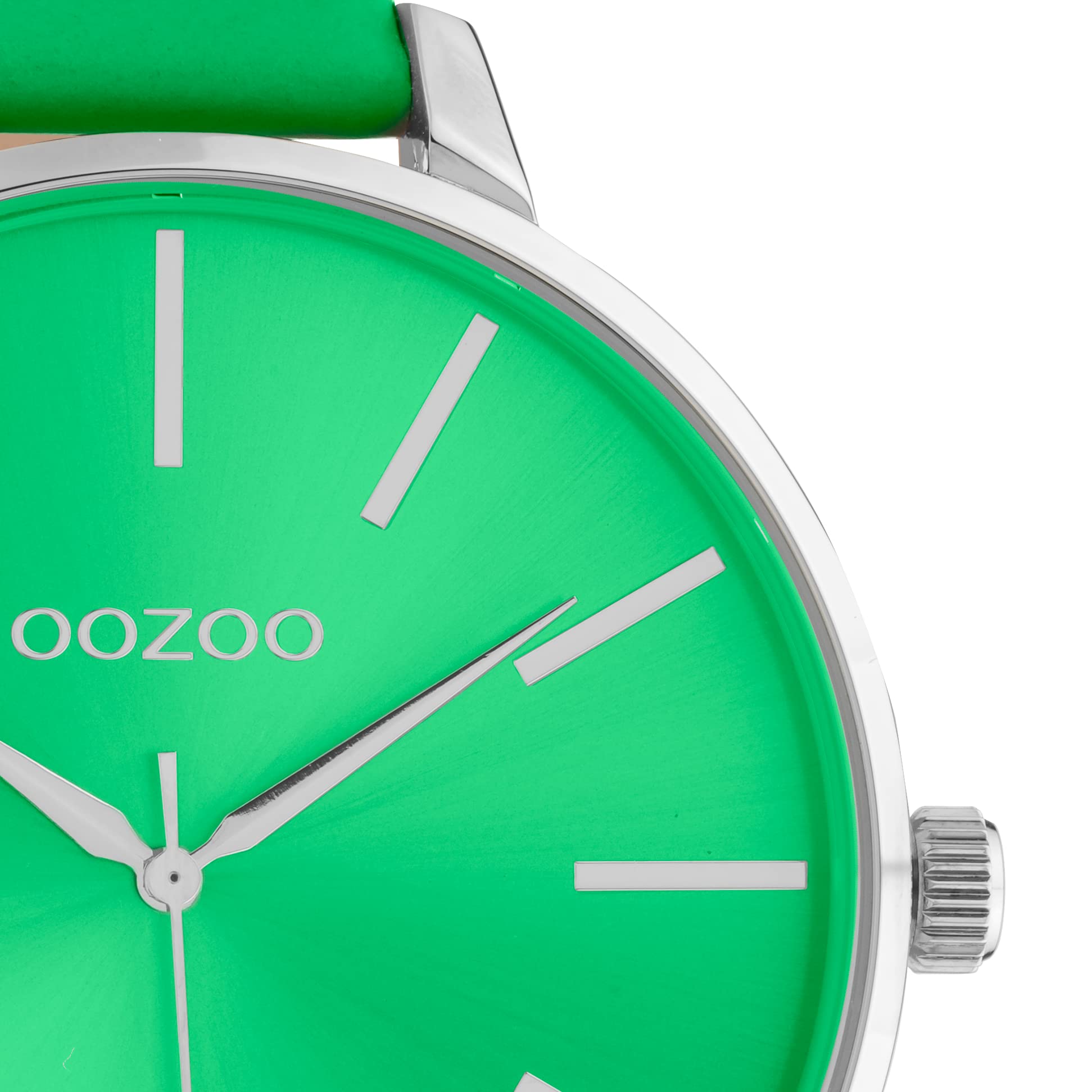 Oozoo Orologio vintage da donna – Orologio da polso da donna con cinturino in pelle 16 mm – analogico da donna, Verde fumo, extra groß, cinghia
