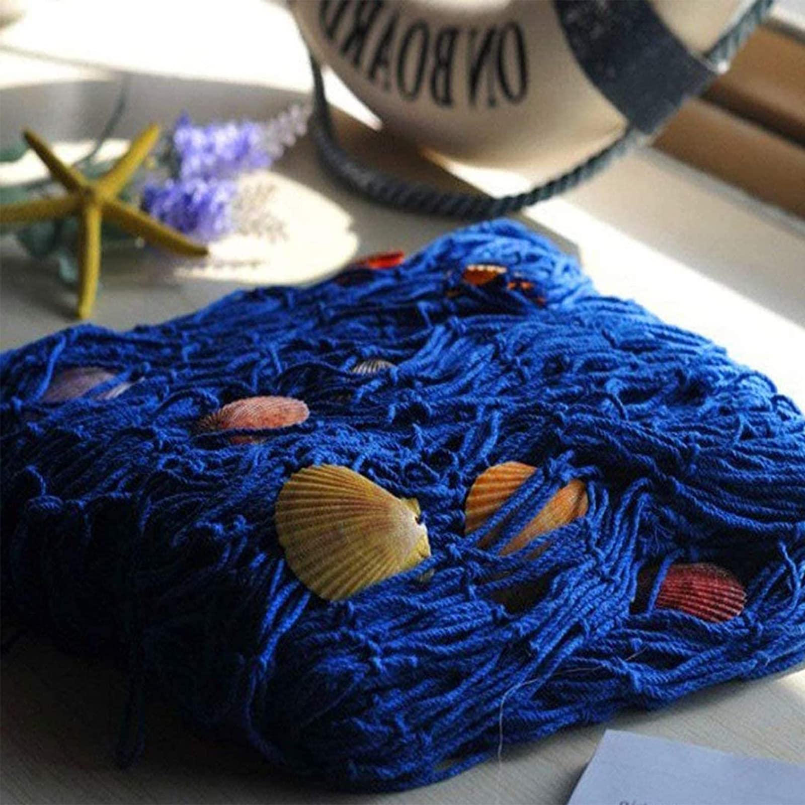 Decoración de Red de Pesca, Red de Pesca de Algodón, Marco Decorativo Marítimo, para Fiestas Temáticas en Hoteles, Posadas, Cafés, Librerías, Restaurantes
