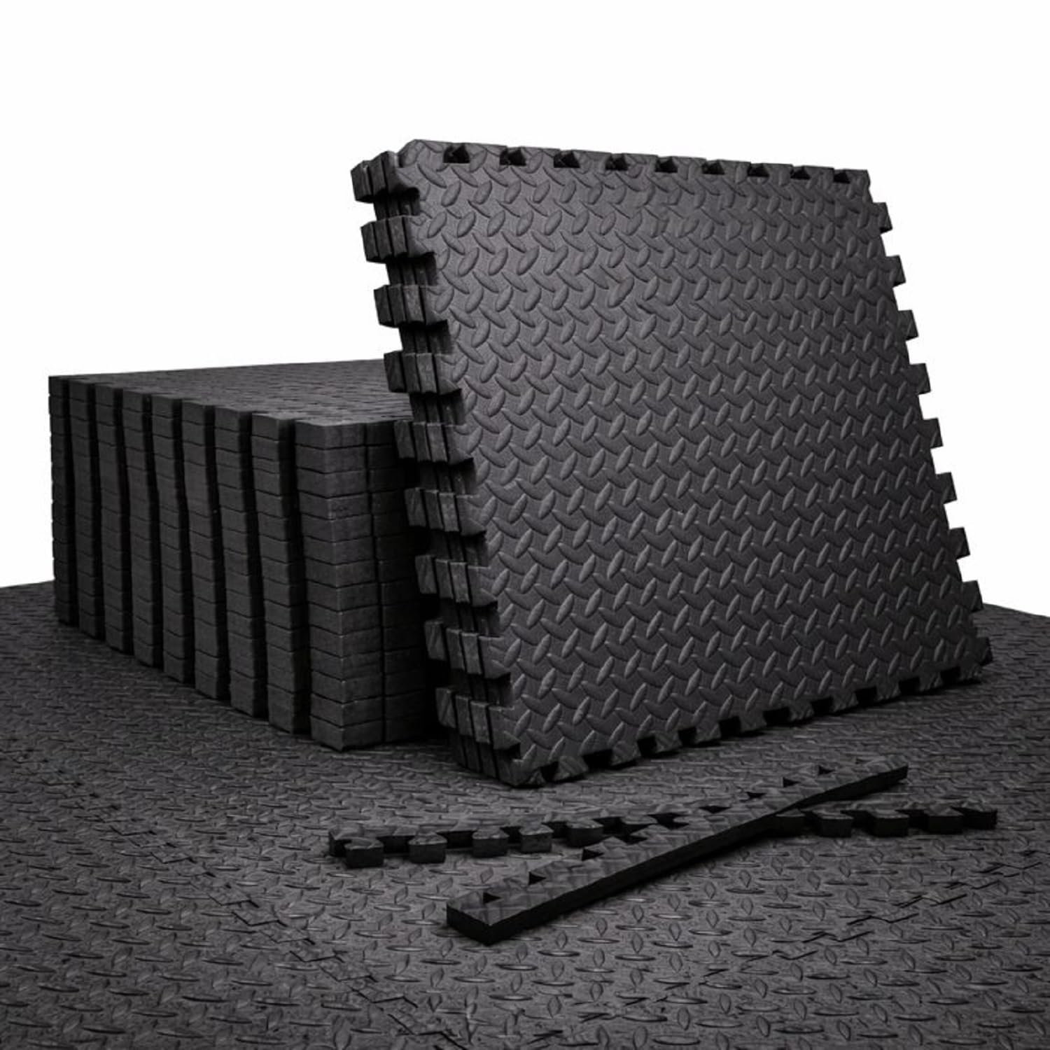 - EASY HOME High Density EVA Foam Interlocking Puzzle Floor Mats – Shock Proof, Protective Gym & Home Workouts Tiles for Exercise (60×60 cm, 12 mm Thickness)