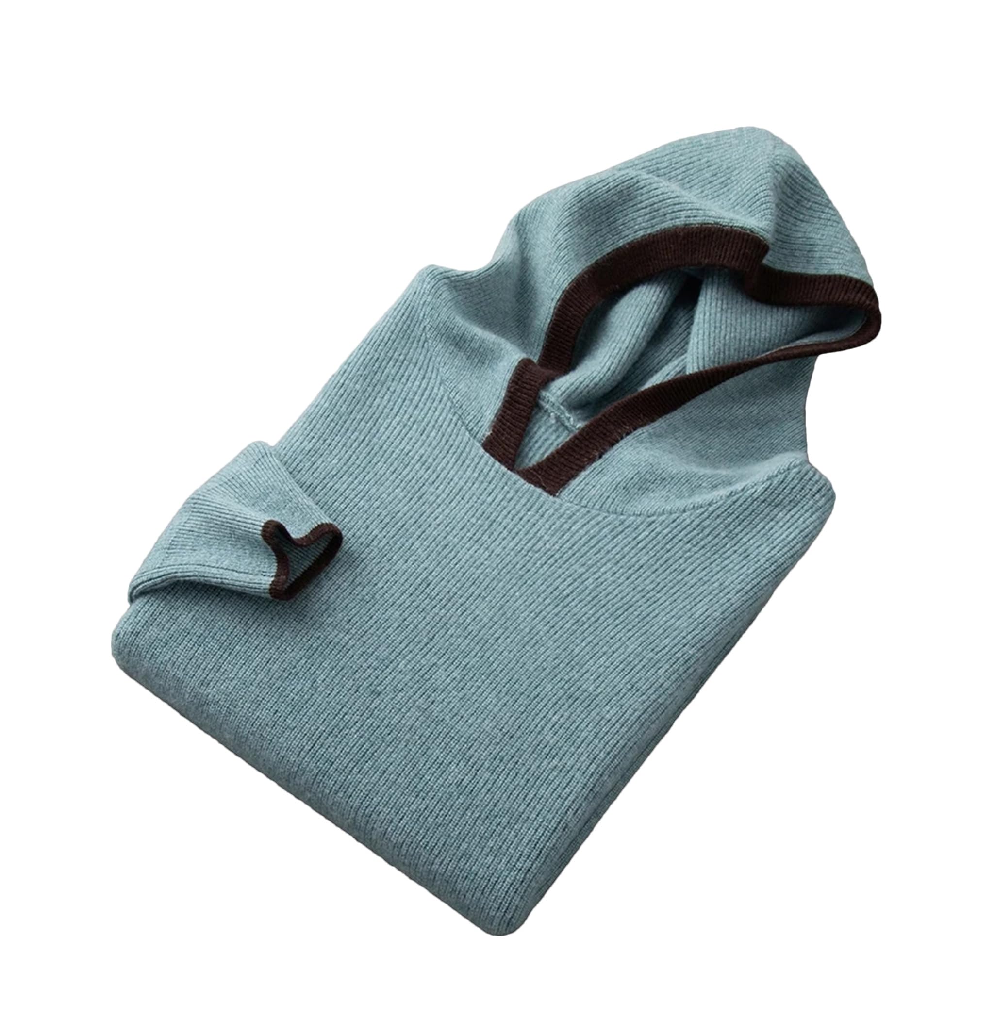 Yeuyyben Maglione con cappuccio da uomo in cashmere invernale a maniche lunghe casual pullover in cashmere maglieria coreana con cappuccio Top