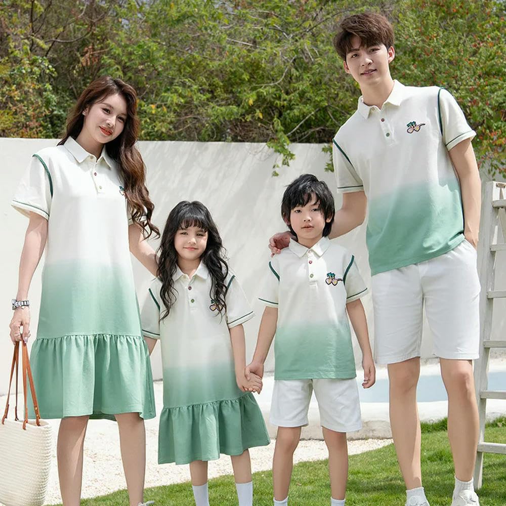 ZBDP - Conjunto de ropa deportiva de algodón para mamá, papá, hija, hijo, familia, niños, deportes, verano, niños, juego casual, camiseta y pantalones cortos