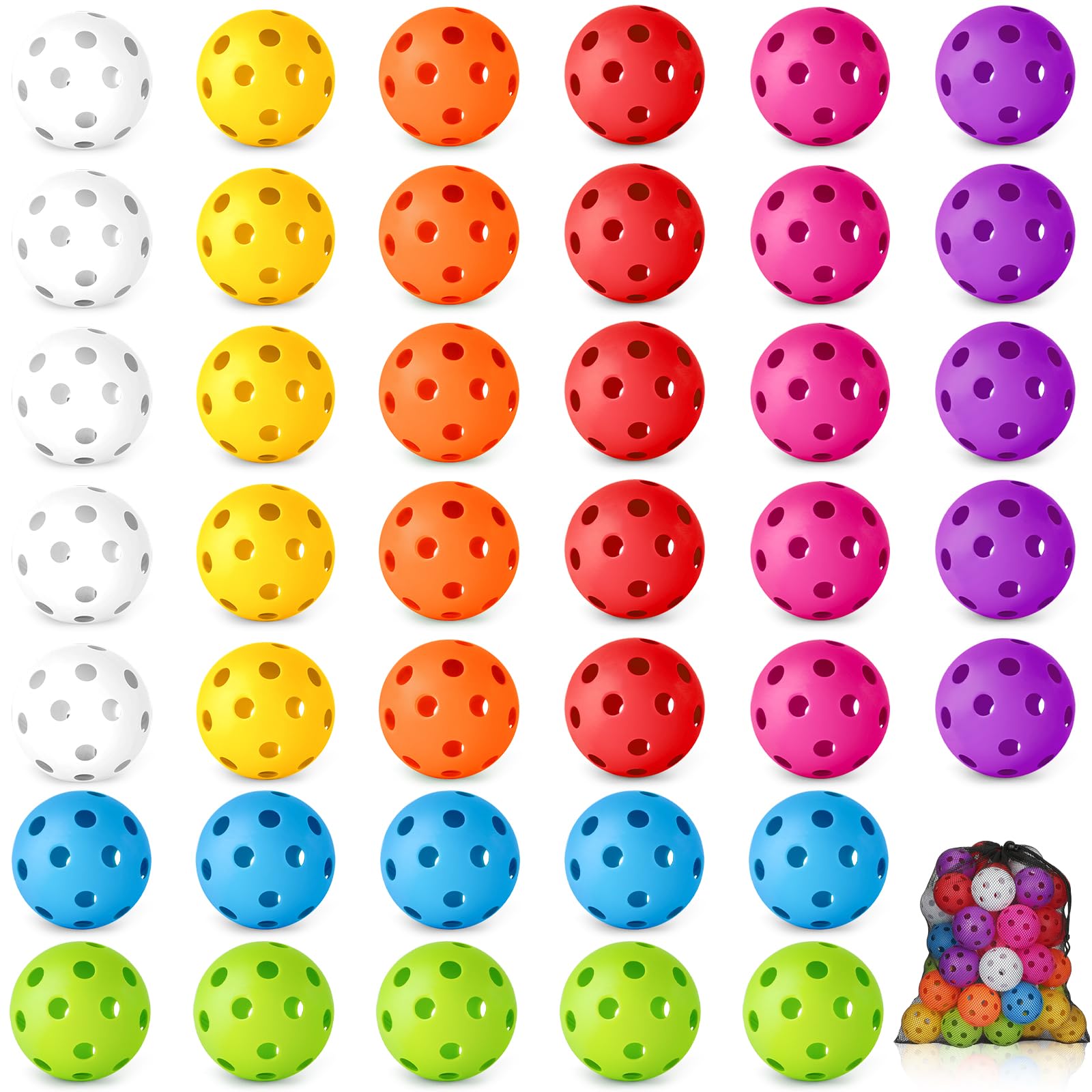 Coopay Paquete de 20/40 pelotas de práctica de béisbol, pelotas de entrenamiento de plástico, ligeras y huecas para golpear, entrenamiento de béisbol en interiores y exteriores