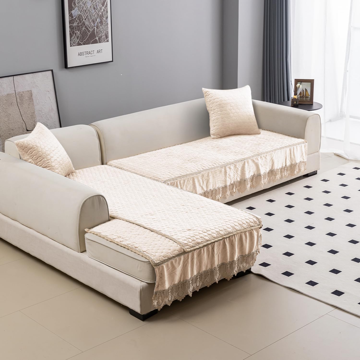 HOKIPO Premium Dutch Velvet Anti Slip Sofa Seat Mat for 3+2 Seater and 1/2/3 Seater Sofa. Make Your Own Sofa Cover Set, Mat Length 180 cm, Coffee Brown (AR-4955-CBR) (B0CZXWSRRR) Amazon Price History, Amazon Price Tracker