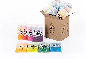 Kit com 10 Unidades de Pó Colorido Biodegradável Zim, Cores Sortidas, 100g cada
