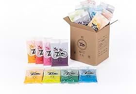 Kit com 10 Unidades de Pó Colorido Biodegradável Zim, Cores Sortidas, 100g cada