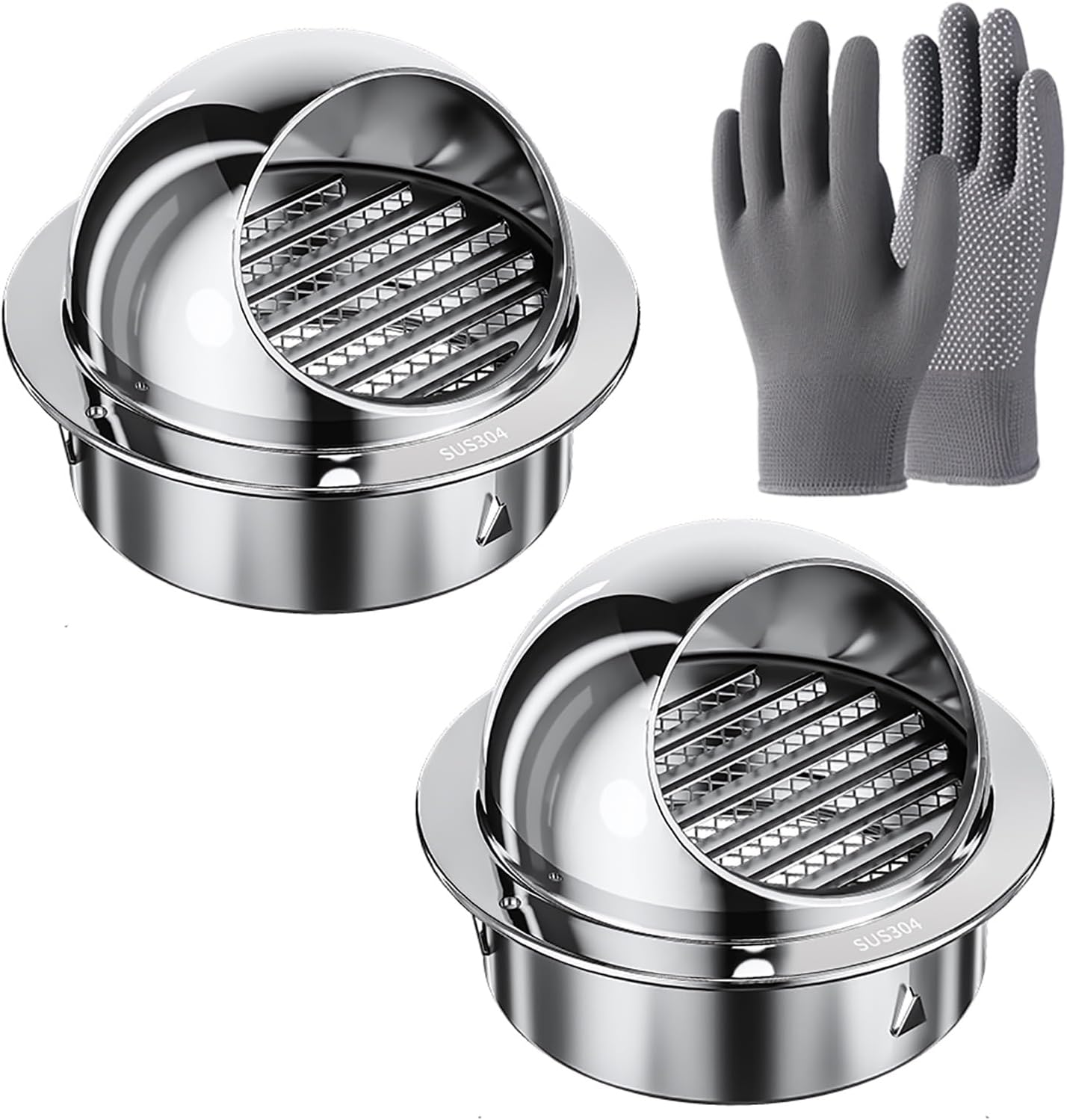 Lüftungsgitter Edelstahl 115 X 115 Mm Mit Insektenschutz, Schrauben, Dübel - Foto 4