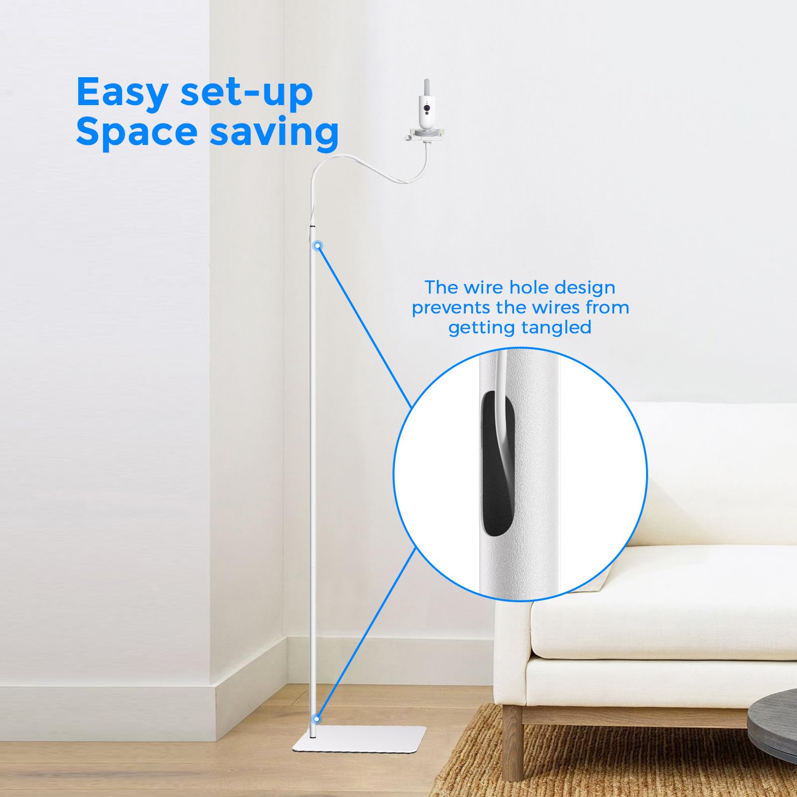 Supporto da Pavimento Universale per Baby Monitor Compatibile con Boifun/GHB/Philips Avent/Momcozy/Blemil/Jeeber/HelloBaby/ieGeek/Babystar/Dr.Care/VTech, Altezza Regolabile da 90 a 170 cm