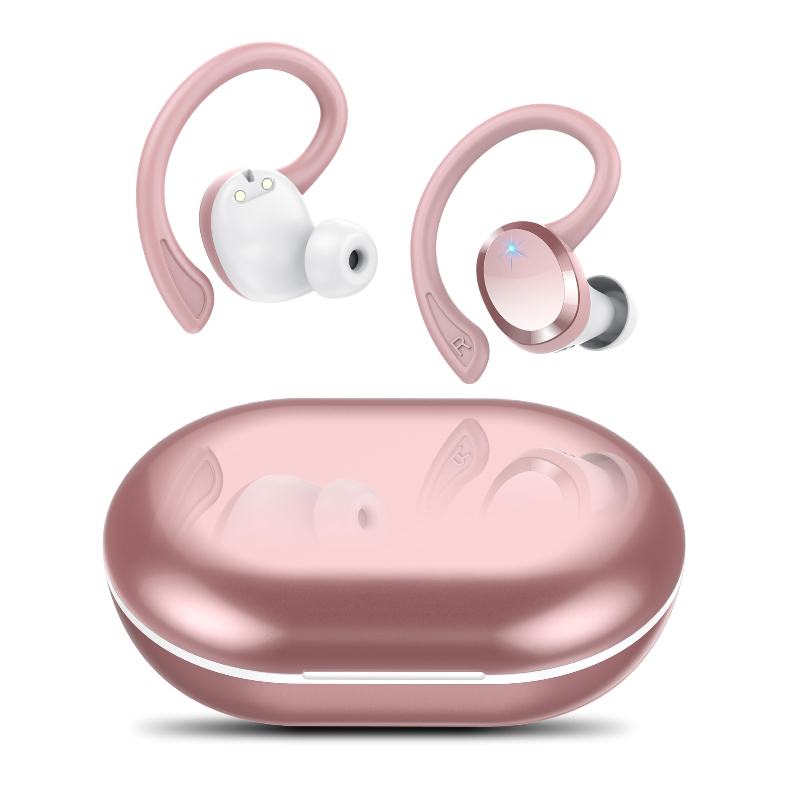Bluetooth Kopfhörer, In Ear Kopfhörer Kabellos Bluetooth 5.4 mit 54 std Spielzeit LED-Anzeige, 4 ENC Noise Cancelling Mic, IPX7 Wasserdicht Headphones, HiFi Stereo Ohrhörer für Arbeit und Studium
