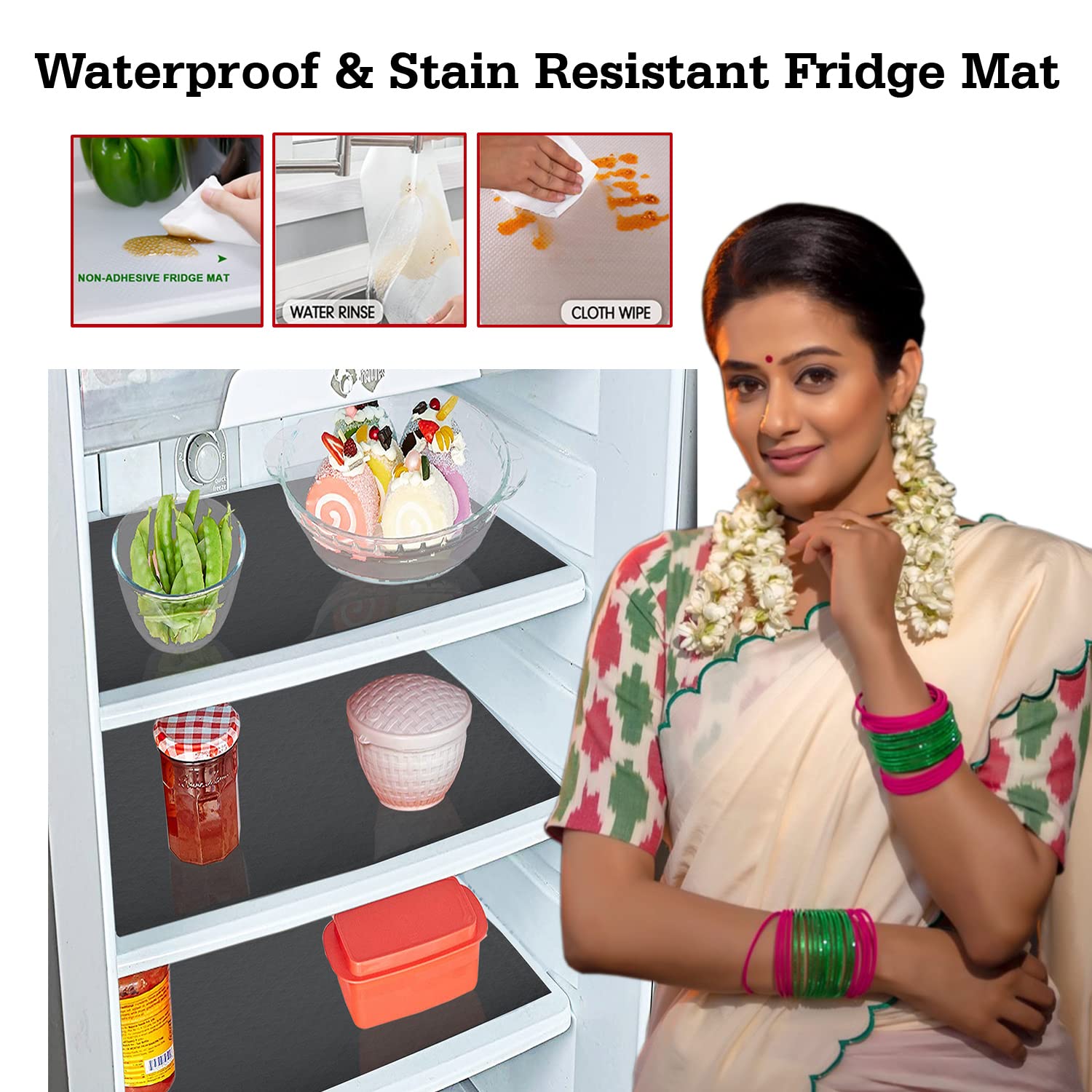 Floral Fridge Mats - Waterproof & Stain Resistant -5