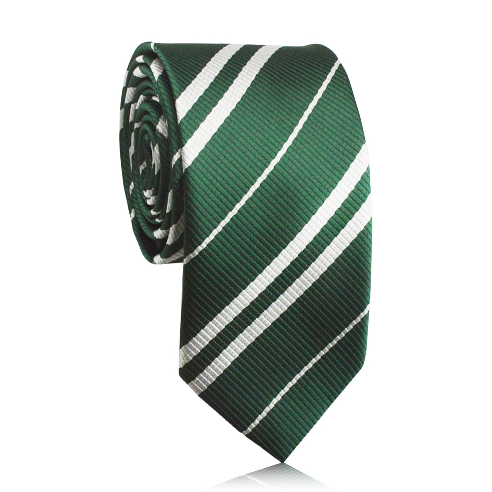 School Tie Kids Adult,Wizard Costume Scarf Ties,Halloween Wizard World Fancy Dress Striped Necktie Uniform Accessories Costumes for Potter Halloween Christmas Party Cosplay OutfitsAccessory (Green)