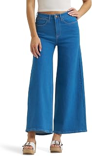 Wrangler Women's High Rise Wide Leg A-line Crop Jean