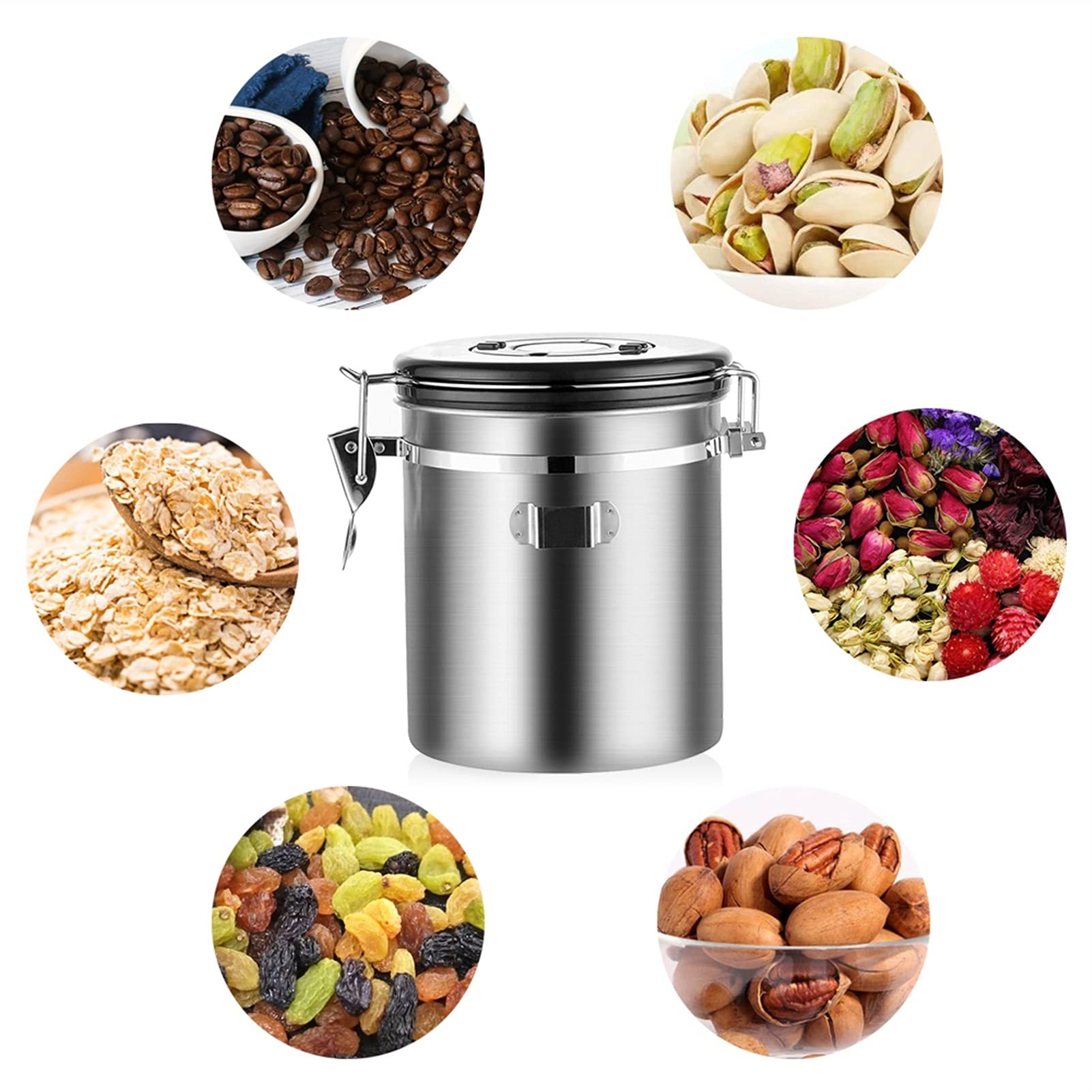 TOMYEUS Kaffeedosen Airted Container Kaffee Tee Glas versiegelt KANN MESSEN SCOOP BEHALTEN SHEE FRISCHEN Lager Kaffeedose Luftdicht (Size : 1500ML)