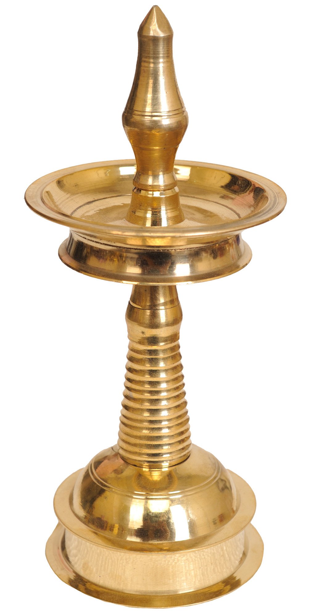 Lampe Pūjā de style Kerala en bronze pour coin méditation et yoga