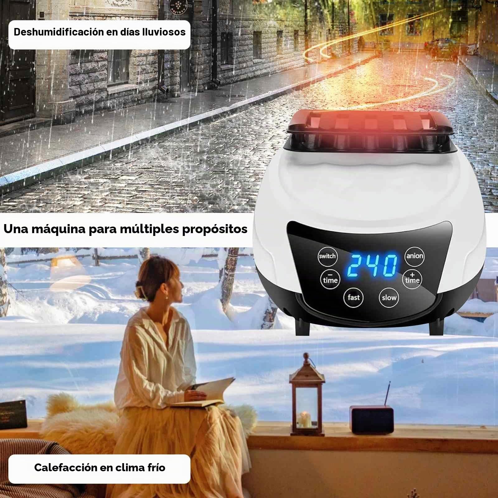 Secadora de ropa eléctrica con función de calefacción, 31 cm, mini secadora de ropa, portátil, con temporizador 60/120/180/240 min, indicador LED, 1500 W, con mando a distancia, para la ropa en casa
