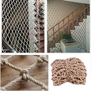 Outdoor Mesh Rope Climbing Netting Heavy Duty Anti-Fall Hemp - Children's Development Training Protective Cargo Background Wall Decorative (1×8m, 6mm/8mm, 6cm/8cm/10cm/12cm/15cm) Safety Net for Kids