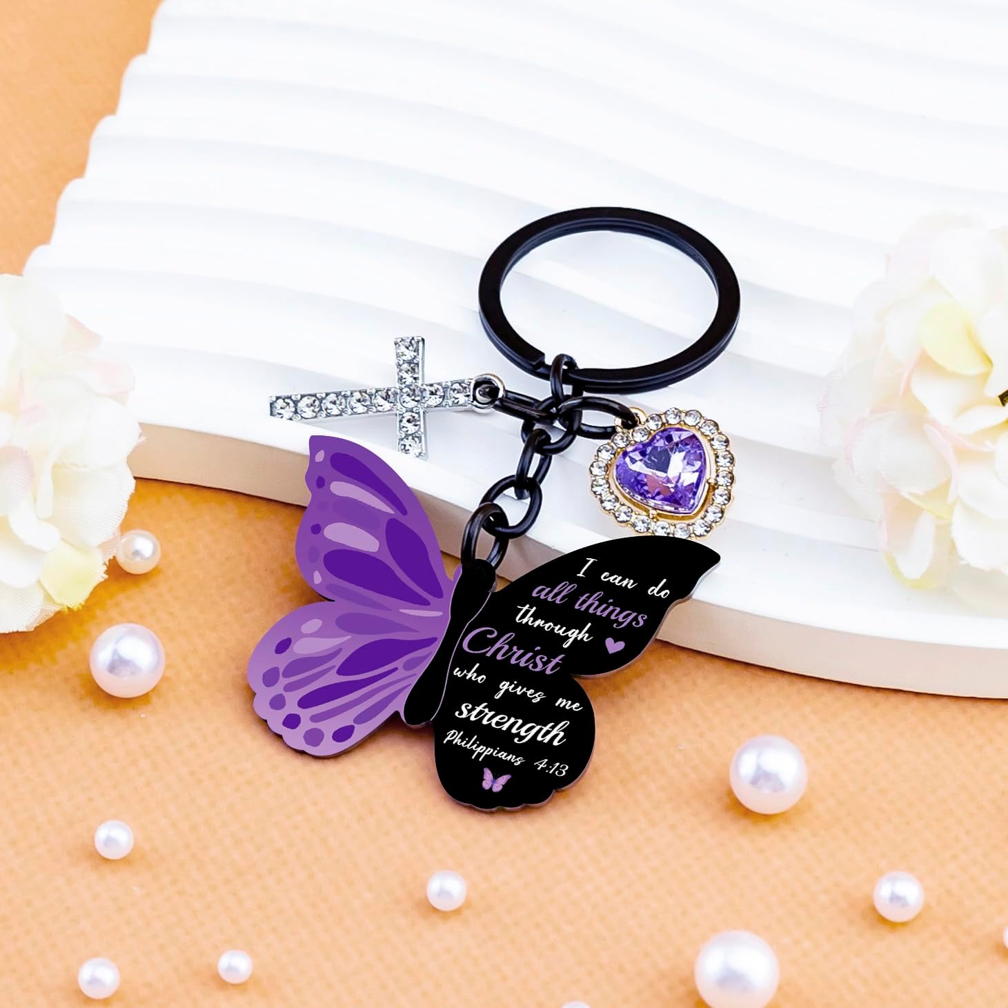 Jesus Keychain Christian Keychains for Women Cross Keychains for Women Mini Bible Verse Keychain Religious Gifts for Men Inspirational Scripture Key Chain - Image 4