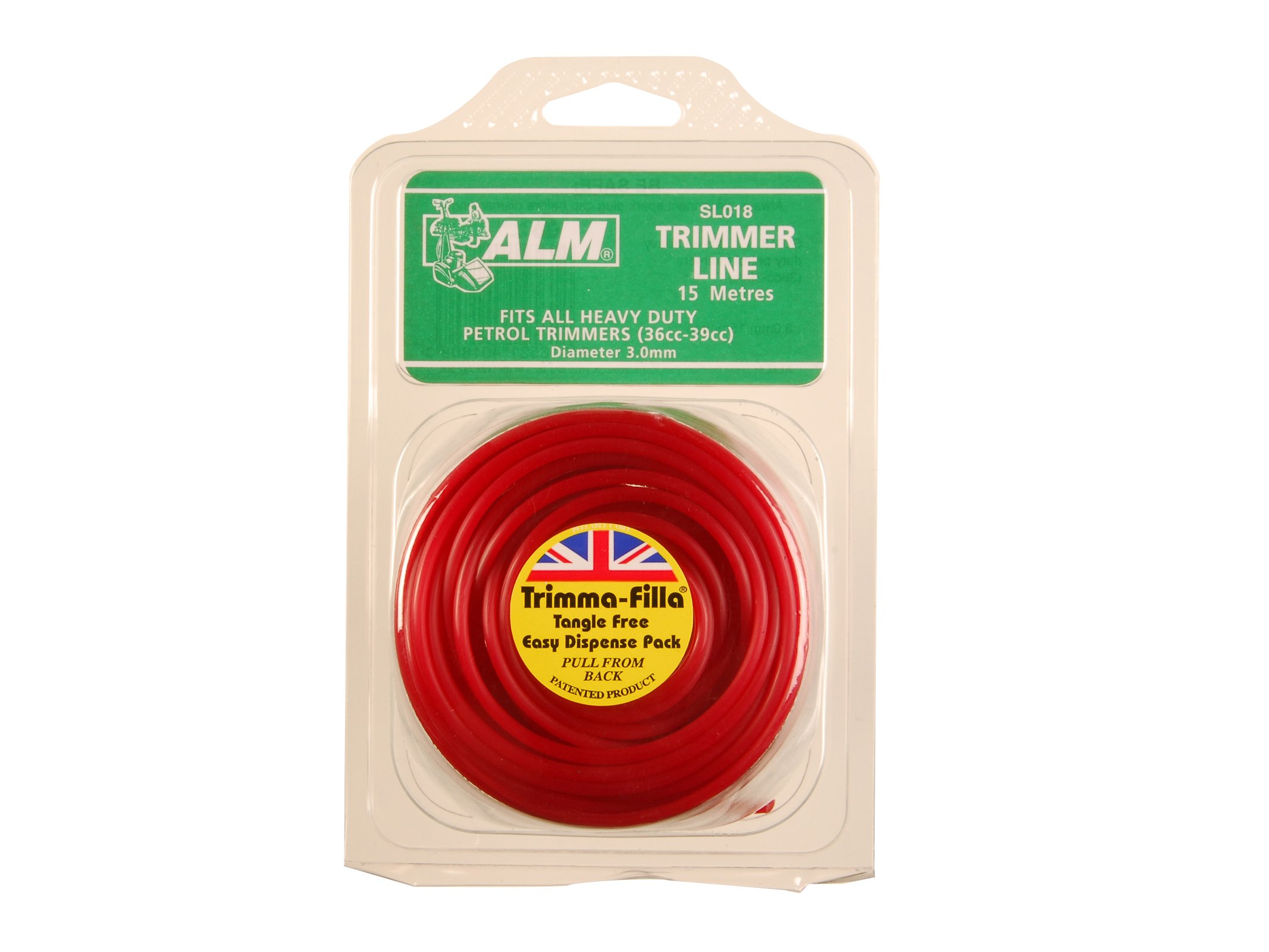 ALM Trimmer Strimmer Heavy Duty Petrol Grass Cutter Wire Line - Red - 3mm x 15m