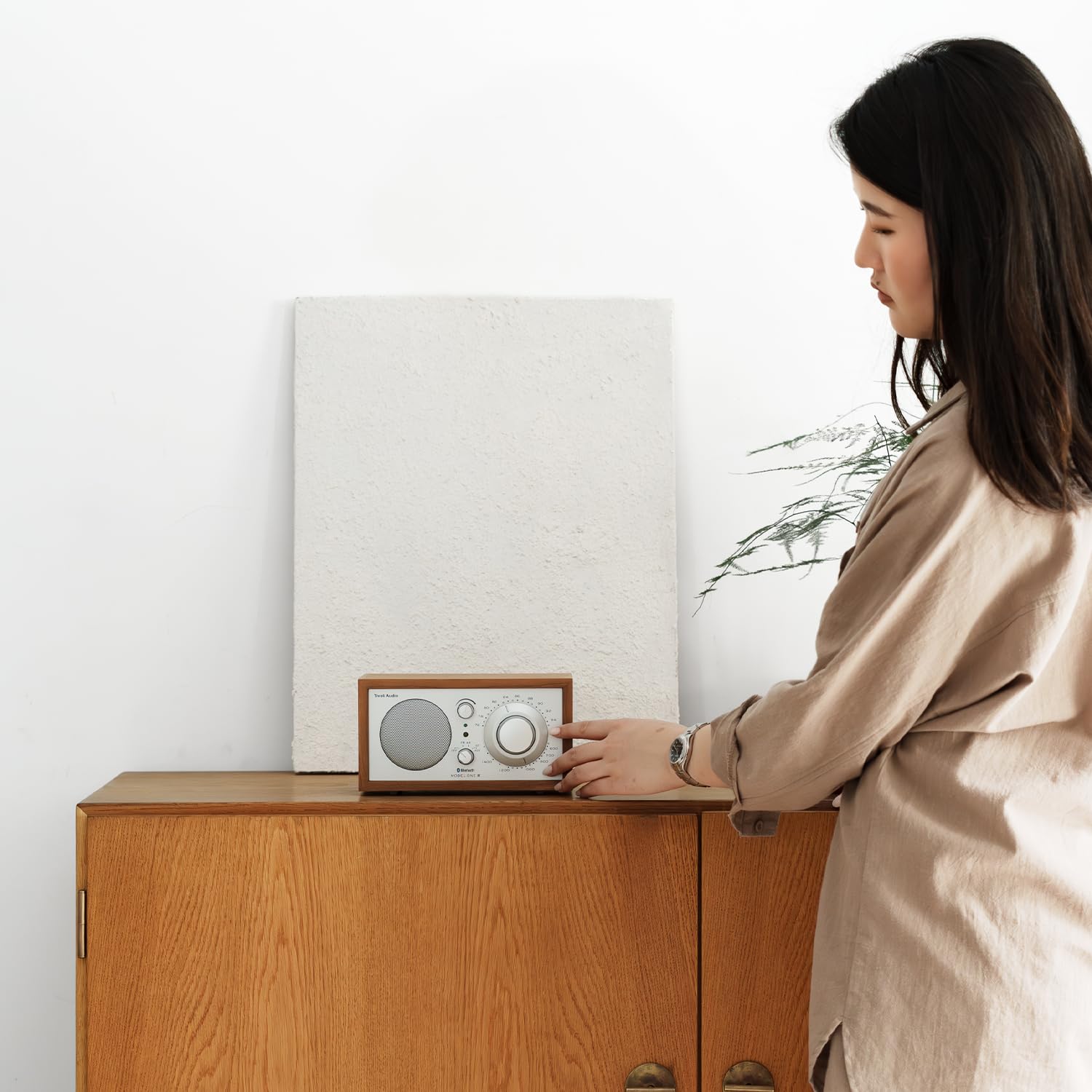 Tivoli Audio Model ONE Bluetooth - Poste Radio Vintage Retro en Bois Petite Radio Cuisine AM / FM Secteur Enceinte Bluetooth Radio - Bois Argent