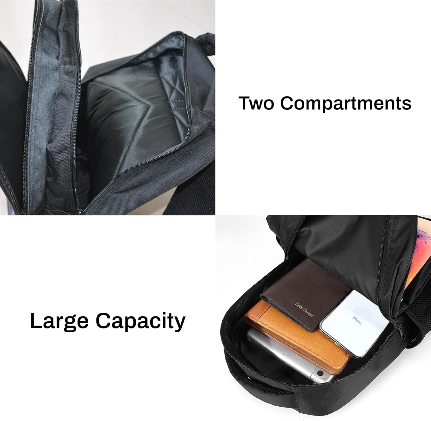 SARA NELL Cute Penguin Backpack Penguin School Book Bag, Elementary Boys Girls School Bag Stylish Casual Daypack, Large Capacity with 2 Main Compartments, 16 Inches, Black White Orange - Image 5